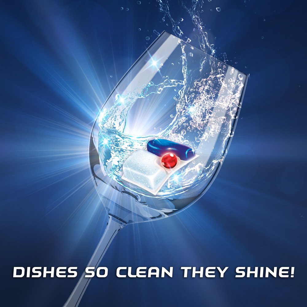 Finish Quantum Dishwasher Detergent Tablets with ActivBlu Technology - 120 Count (8 Packs of 15) - Powerball for Ultimate Clean & Shine - Best for Hard Water & Tough Stains - Perfect for Daily Dishwashing in Homes & Restaurants