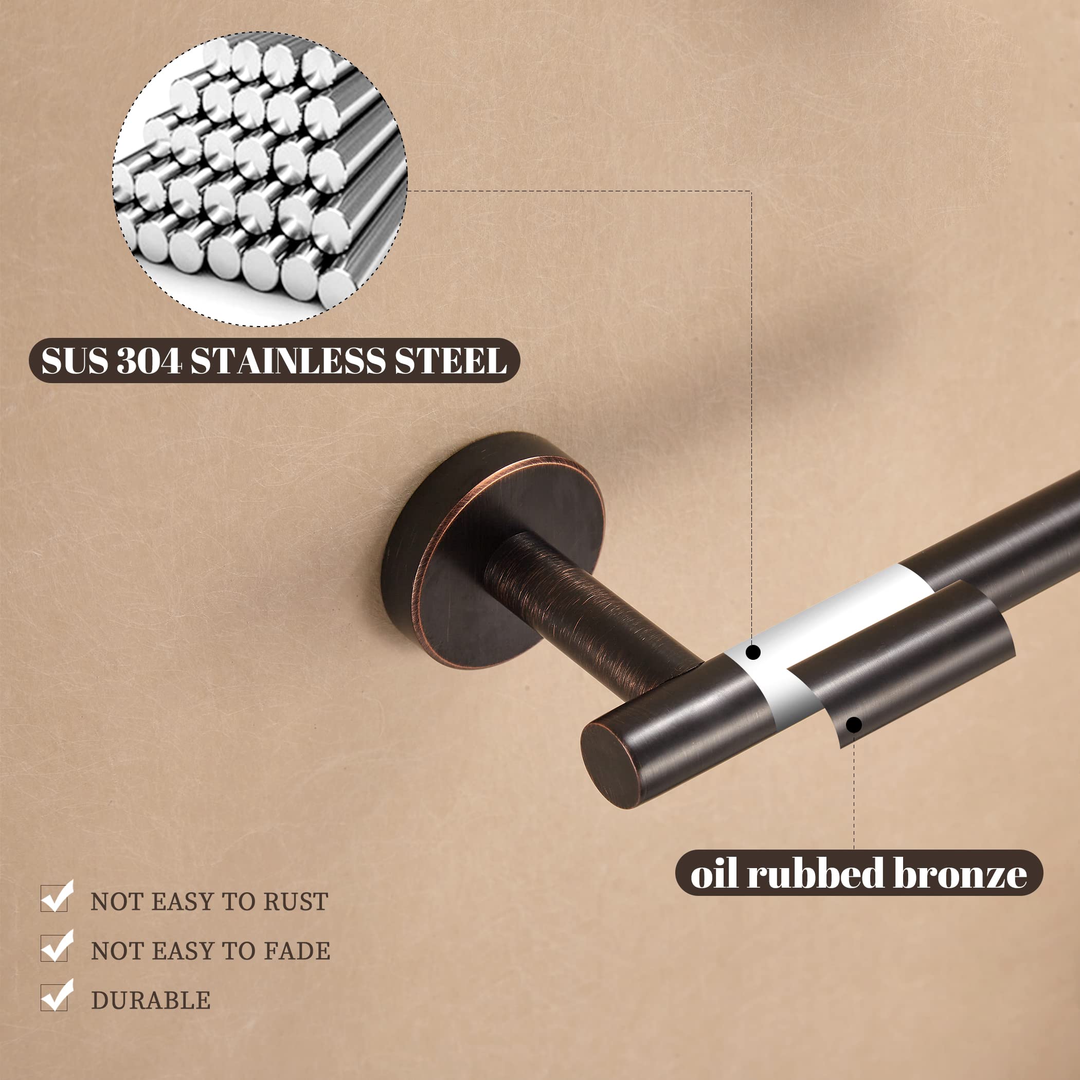 Bronze Toilet Paper Holder Set - Rustproof Stainless Steel Bathroom Accessories for Farmhouse Style