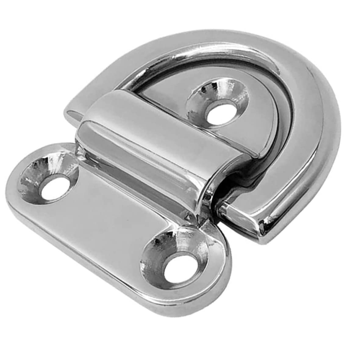 Stainless Steel Folding Pad Eye D-Ring - Heavy Duty Deck Lashing Hardware for Trailers, Boats & Caravans | Corrosion-Resistant Marine Grade 316 Stainless Steel | Perfect for Cargo Securing & Tie-Down Applications