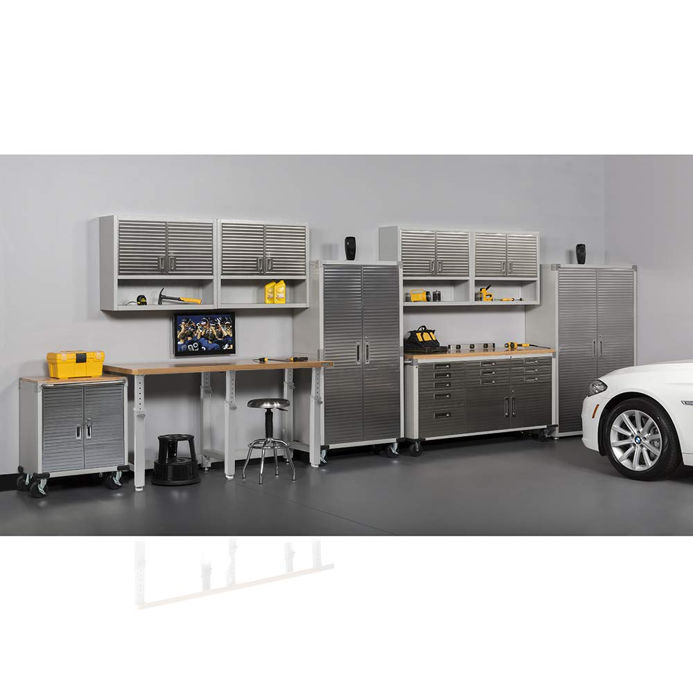 Seville Classics UltraHD Solid Steel Lockable Storage Cabinet with Adjustable Shelves - 48