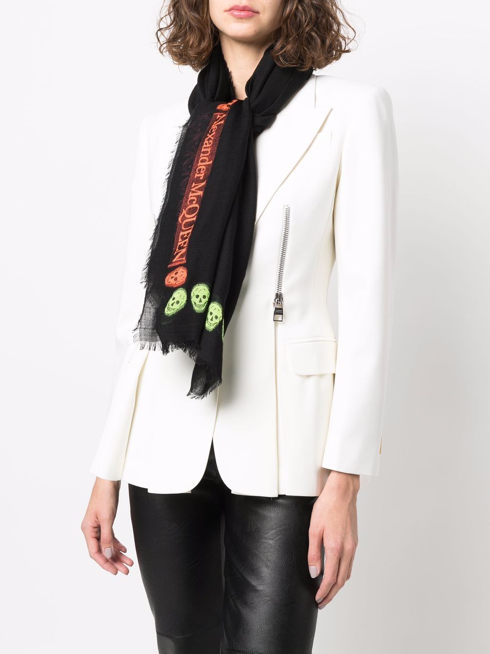 Alexander McQueen Black Scarves - Luxury Fashion Accessory for Women & Men - Perfect for Winter, Office & Special Occasions