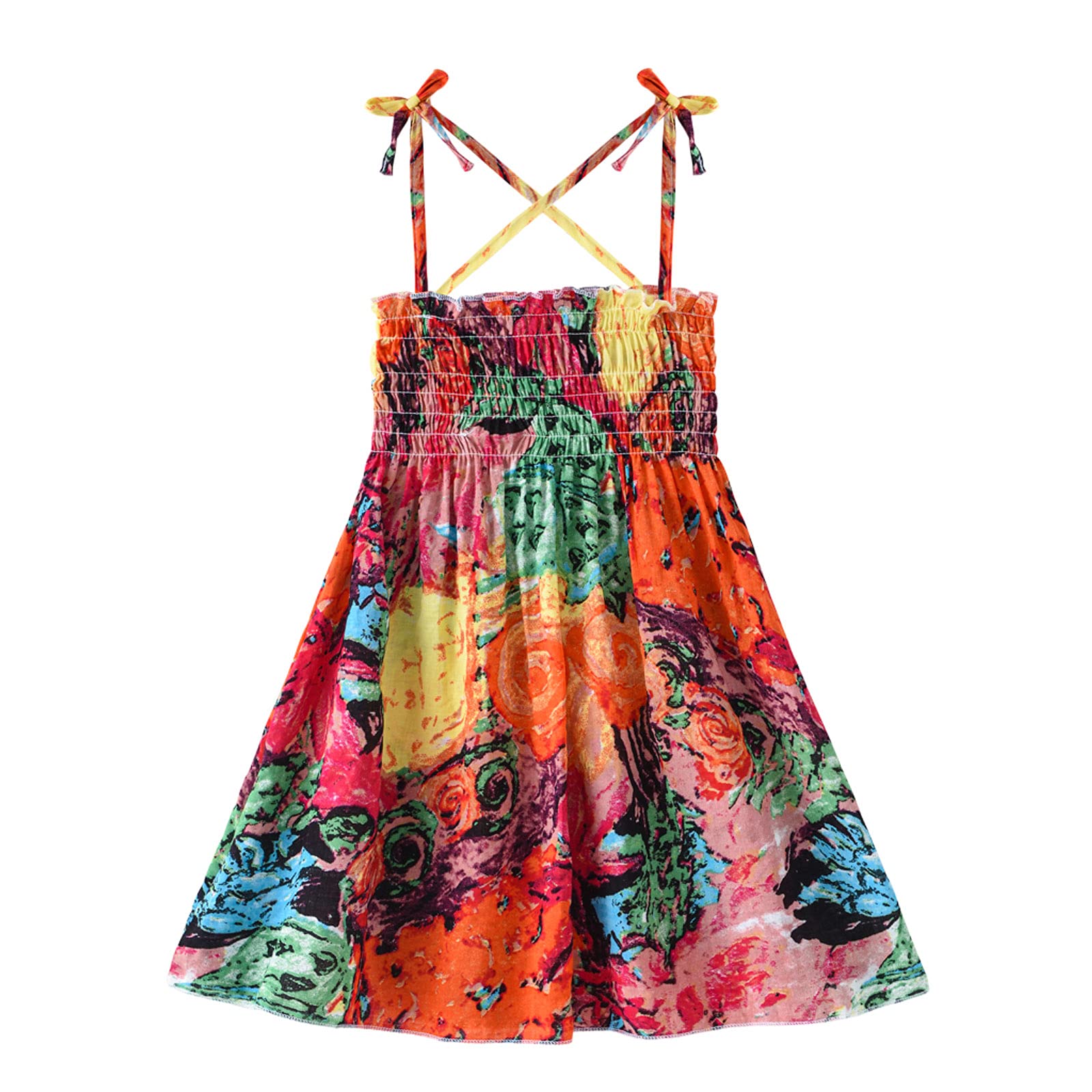 Floral Print Toddler Girls Halter Sundress - Sleeveless Princess Dress for Baby Girls | Summer Playtime, Beach Outings & Special Occasions