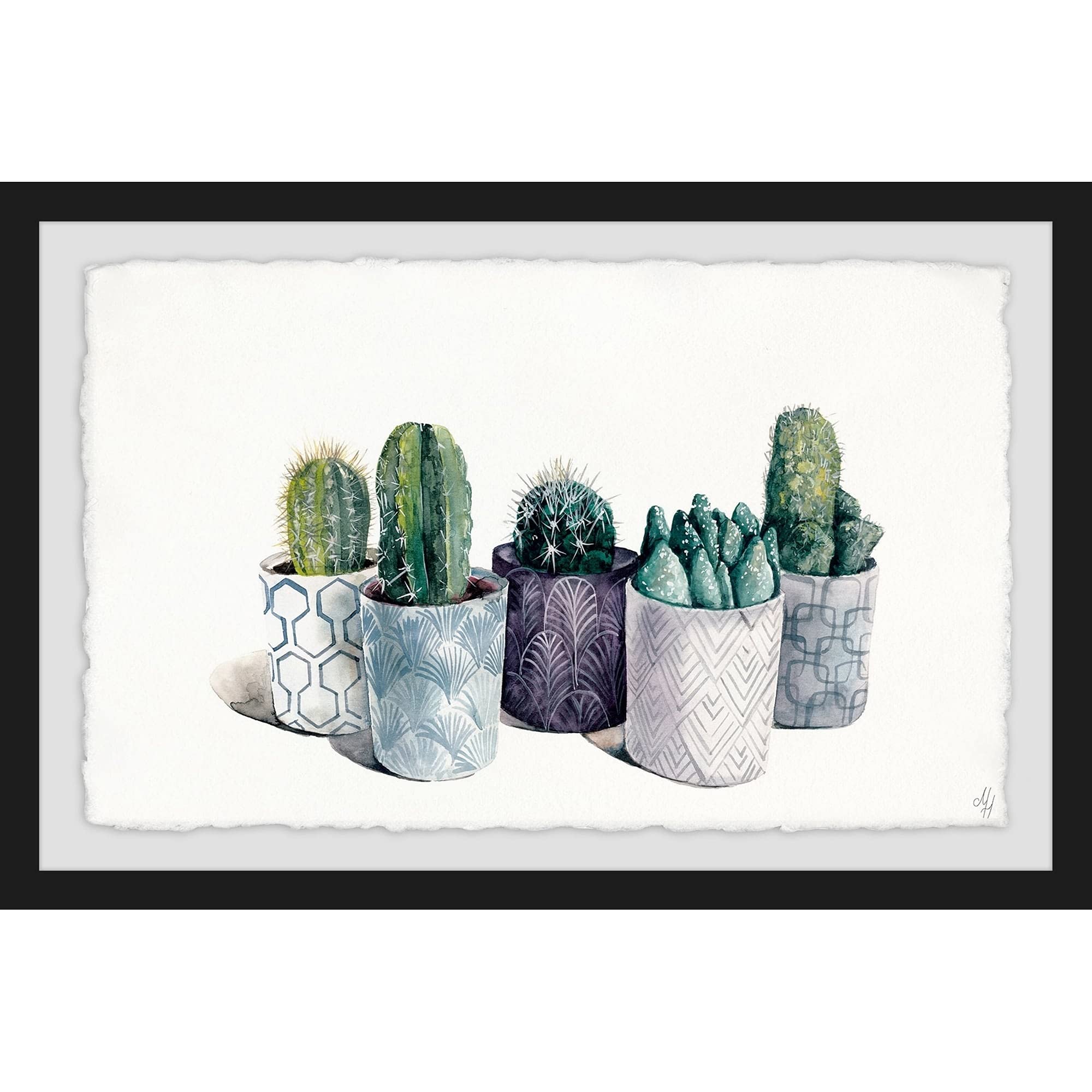 Handmade Small Pots Framed Print 12x8 - Marmont Hill Wall Art for Home & Office Decor | Perfect for Living Room, Bedroom, Kitchen
