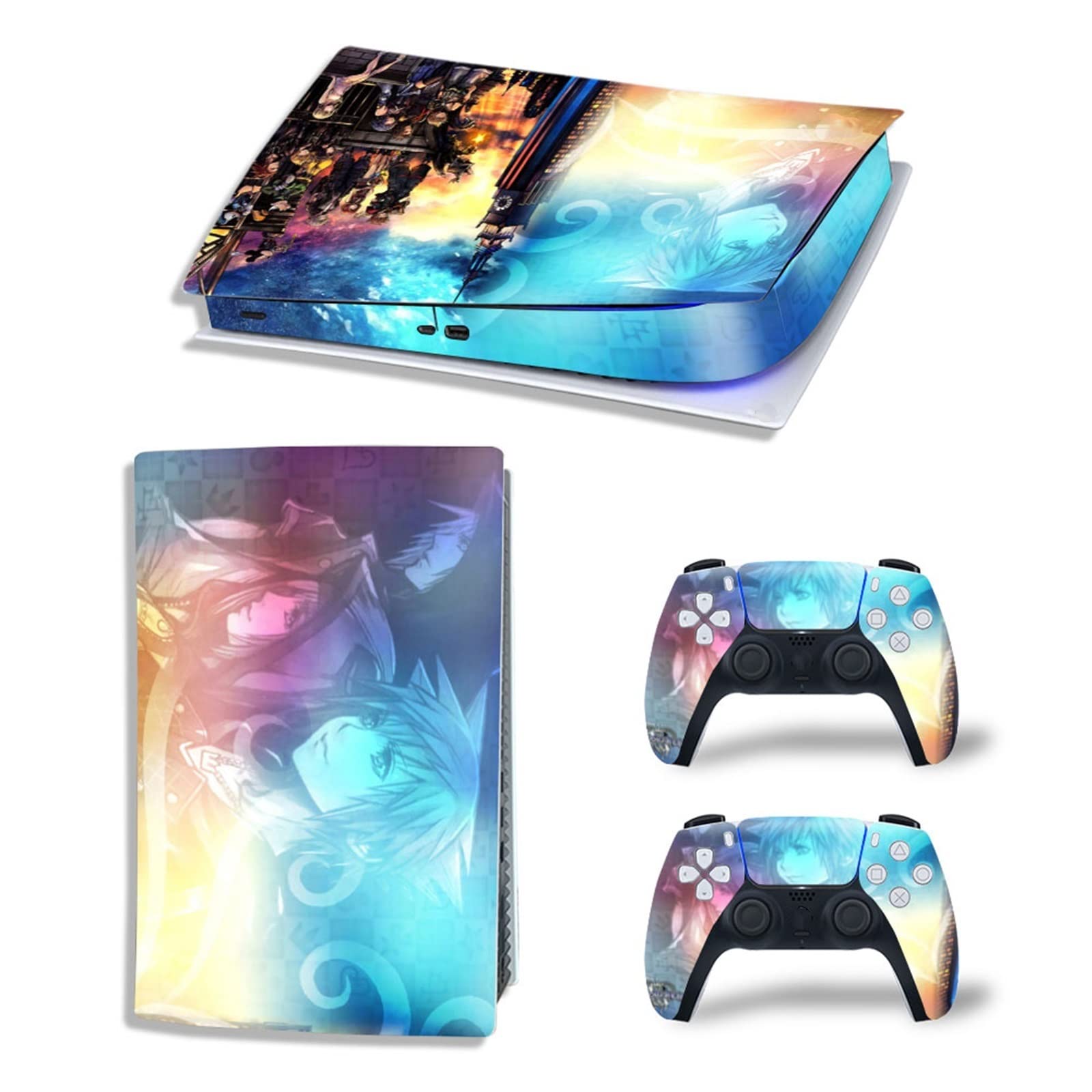 Anime Console Vinyl Skin Decal for PS5 Digital Edition - Scratch-Resistant, Bubble-Free Protection Cover for 2 Controllers - Perfect for Gaming Enthusiasts & Collectors