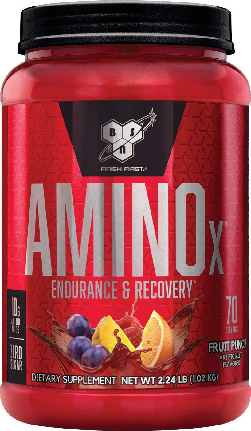 BSN Amino X Muscle Recovery & Endurance Powder - 10g BCAAs per Serving, Keto & Vegan Friendly, Caffeine-Free Fruit Punch Flavor (70 Servings) | Post-Workout Recovery & Energy Boost for Athletes & Fitness Enthusiasts
