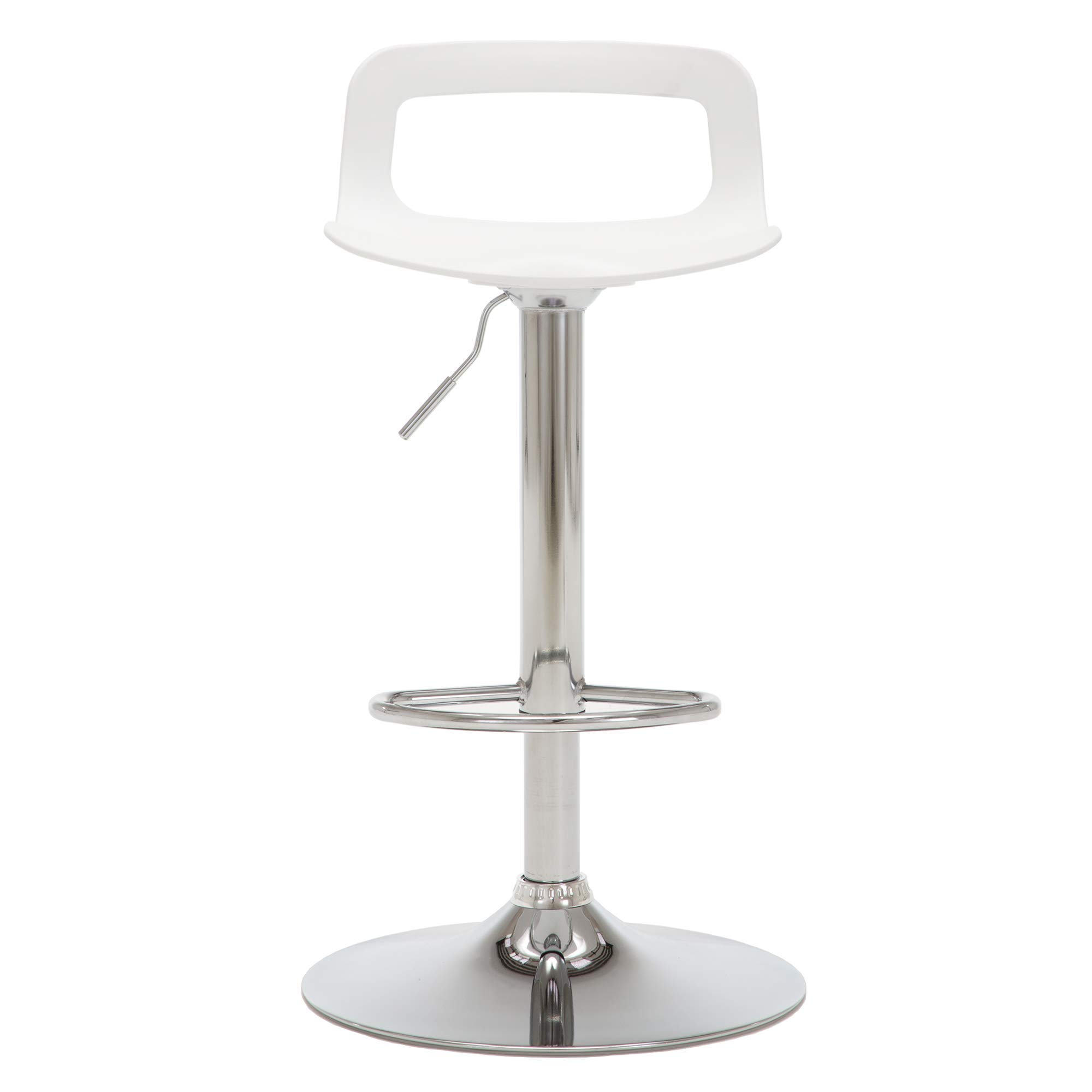 Modern Adjustable Bar Stools Set of 6 - White Plastic Counter Height Stools for Kitchen Island, Breakfast Bar & Home Decor