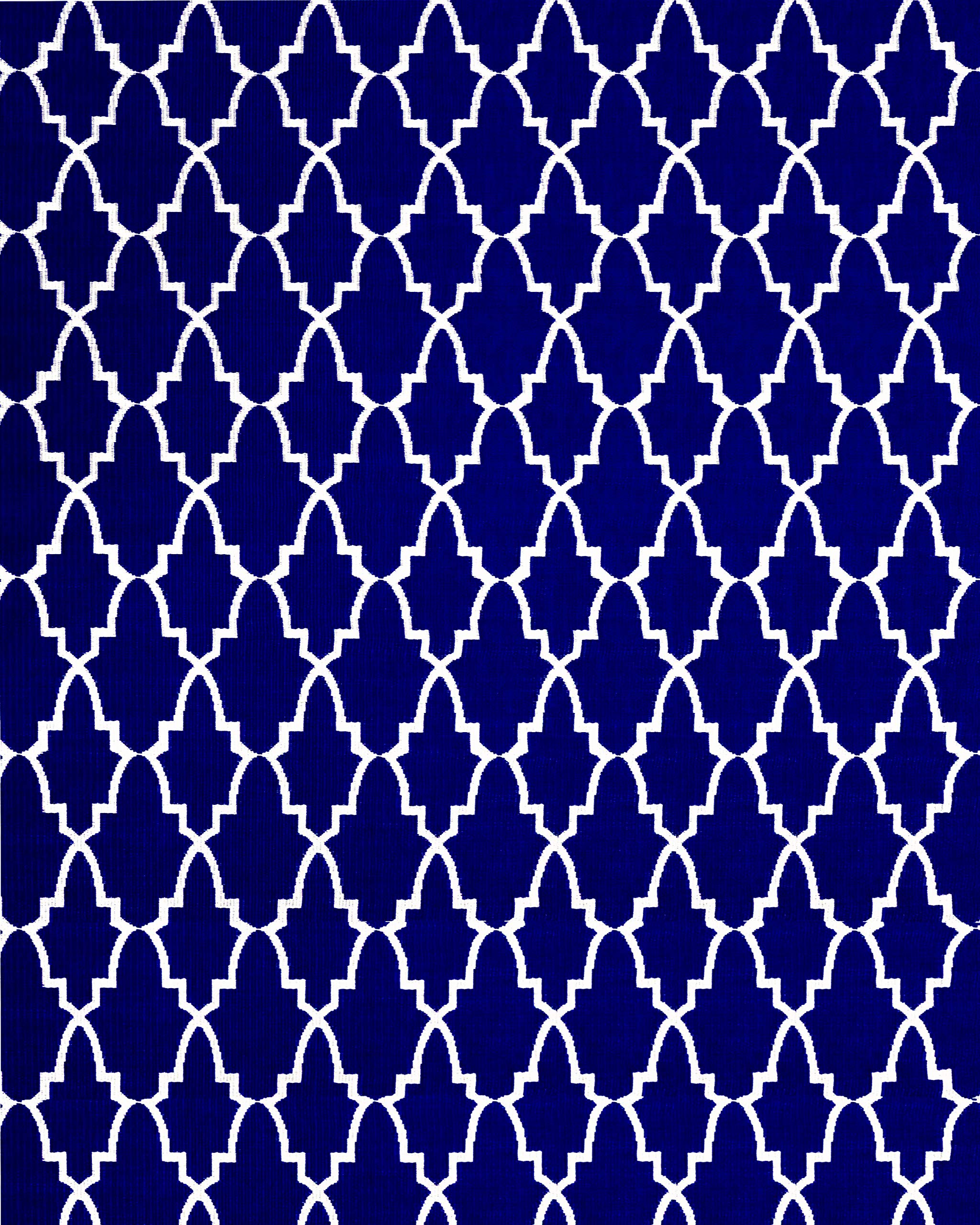 Mad Mats Geometric Outdoor Rug - Reversible Plastic Mat 6x9 Feet, Casa Blanca Blue/White - Perfect for Patio, Deck, Poolside & Backyard Decor