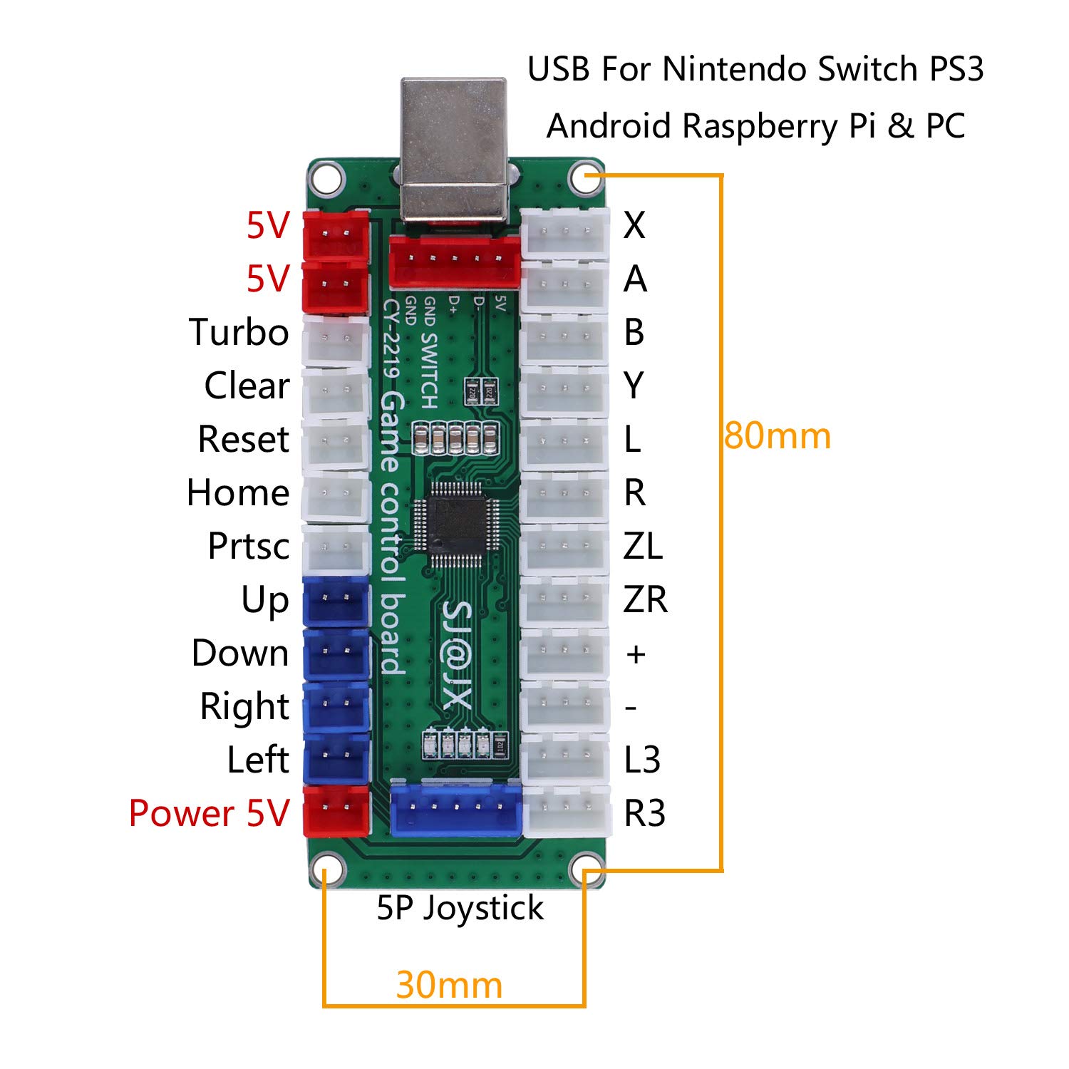 Arcade Game USB Encoder - Zero Delay 2 Player Gamepad with LED Buttons & Joystick Controller for Nintendo Switch, PC, PS3, Retropie, Raspberry Pi & MAME | Perfect for Home Arcade Setup & Retro Gaming