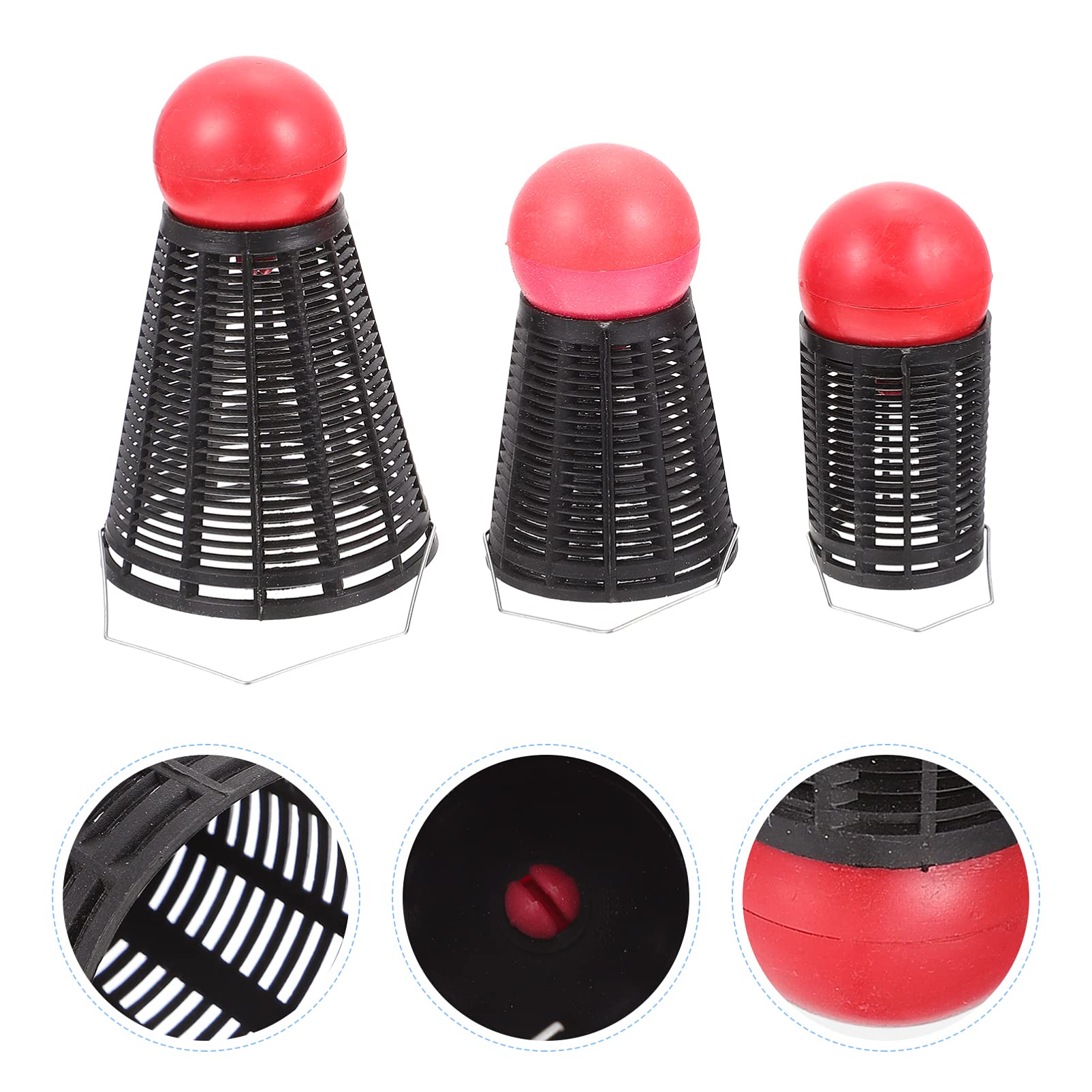 LIOOBO 3-Piece Badminton-Shaped Fishing Bait Feeder Set - Plastic Lure Cage & Bait Thrower for Freshwater & Saltwater Fishing - Perfect for Carp, Catfish, and Bass Fishing Trips