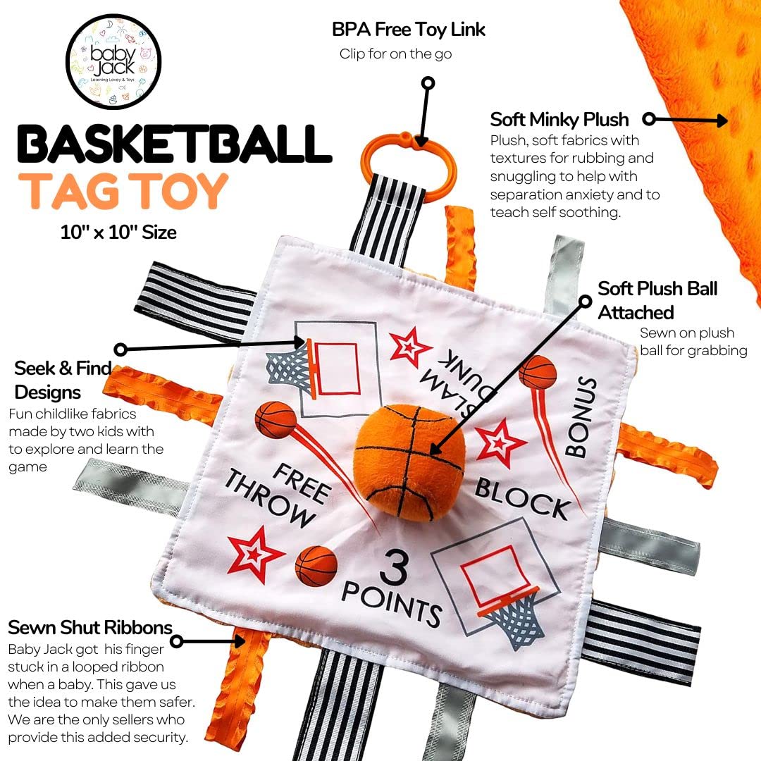 Miami Heat NBA Baby Sensory Toy - Soft Crinkle Learning Lovey with Stroller Clip - BPA Free & Safe for Infants - Perfect for Strollers, Playtime & Baby Shower Gifts