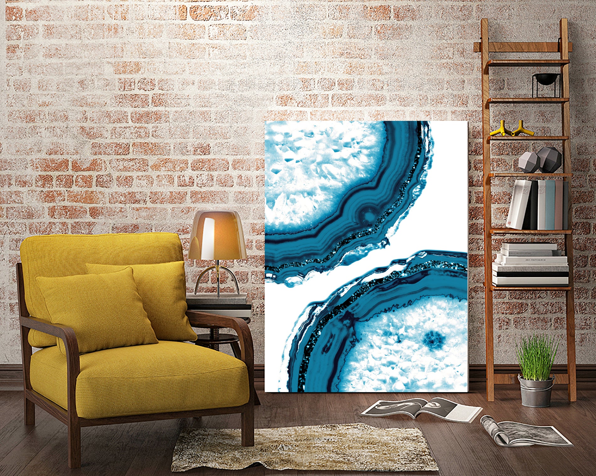 Blue Agate Glitter Glam - Natural Gemstone Decor for Home & Office | Sparkling Crystal Art Piece for Meditation, Gifts, and Spiritual Healing