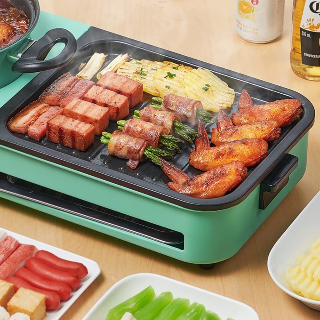 YYDS Hot Pot Electric Grill Pan - Indoor Smokeless BBQ, Shabu Hot Pot & Multifunctional Cooker for Pan-Frying | Perfect for Family Gatherings & Indoor Cooking