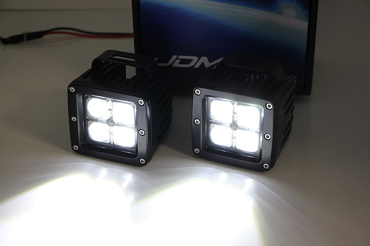 40W LED Pod Lights with Fog Light Bracket & Wiring Kit - Compatible with 2005-2007 Ford F250 F350 F450 Excursion - Off-Road, Fog, Work Light for Trucks & SUVs