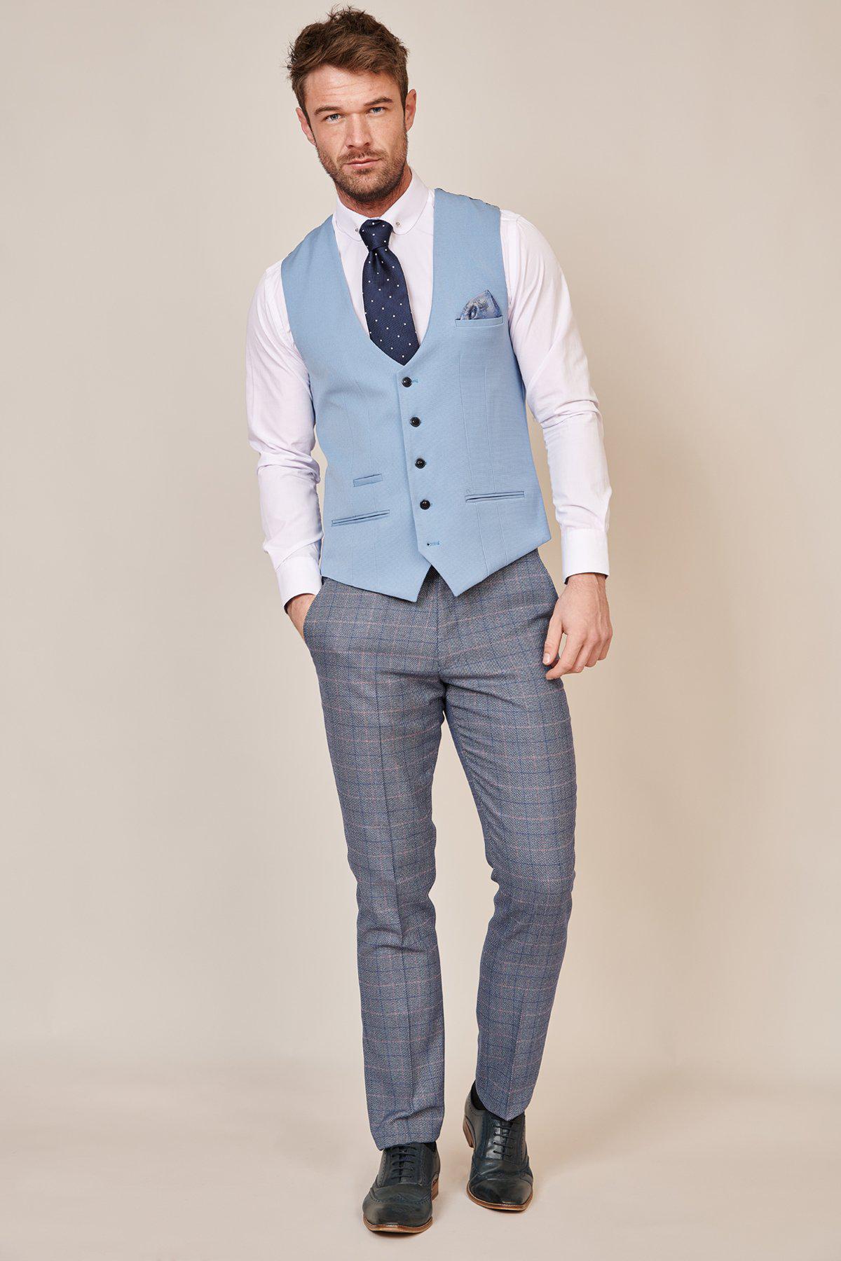 KELLY Sky Blue Single Breasted Waistcoat Vest for Women - Elegant Formal Wear for Office, Wedding & Business Events