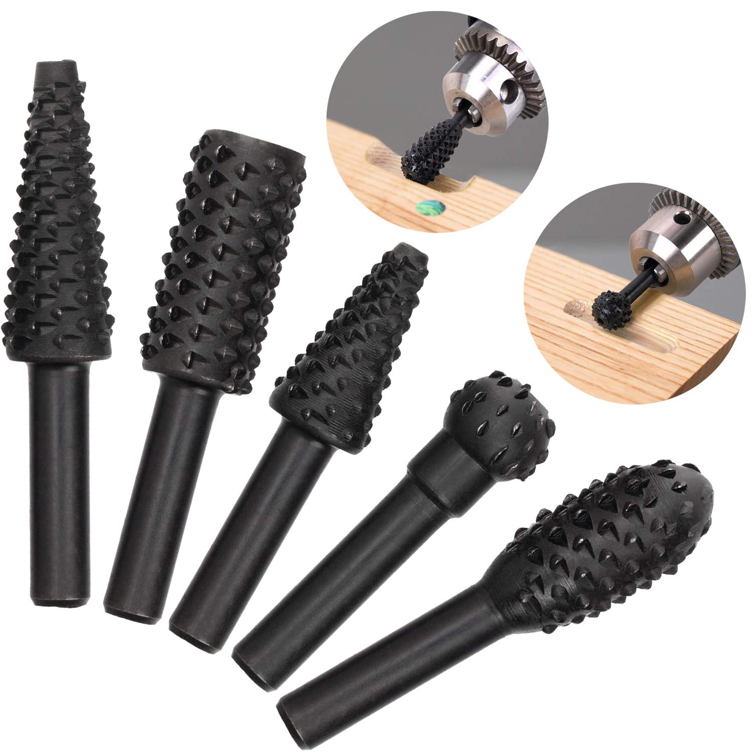 OIIKI 5-Piece Woodworking Twist Drill Bit Set - 1/4