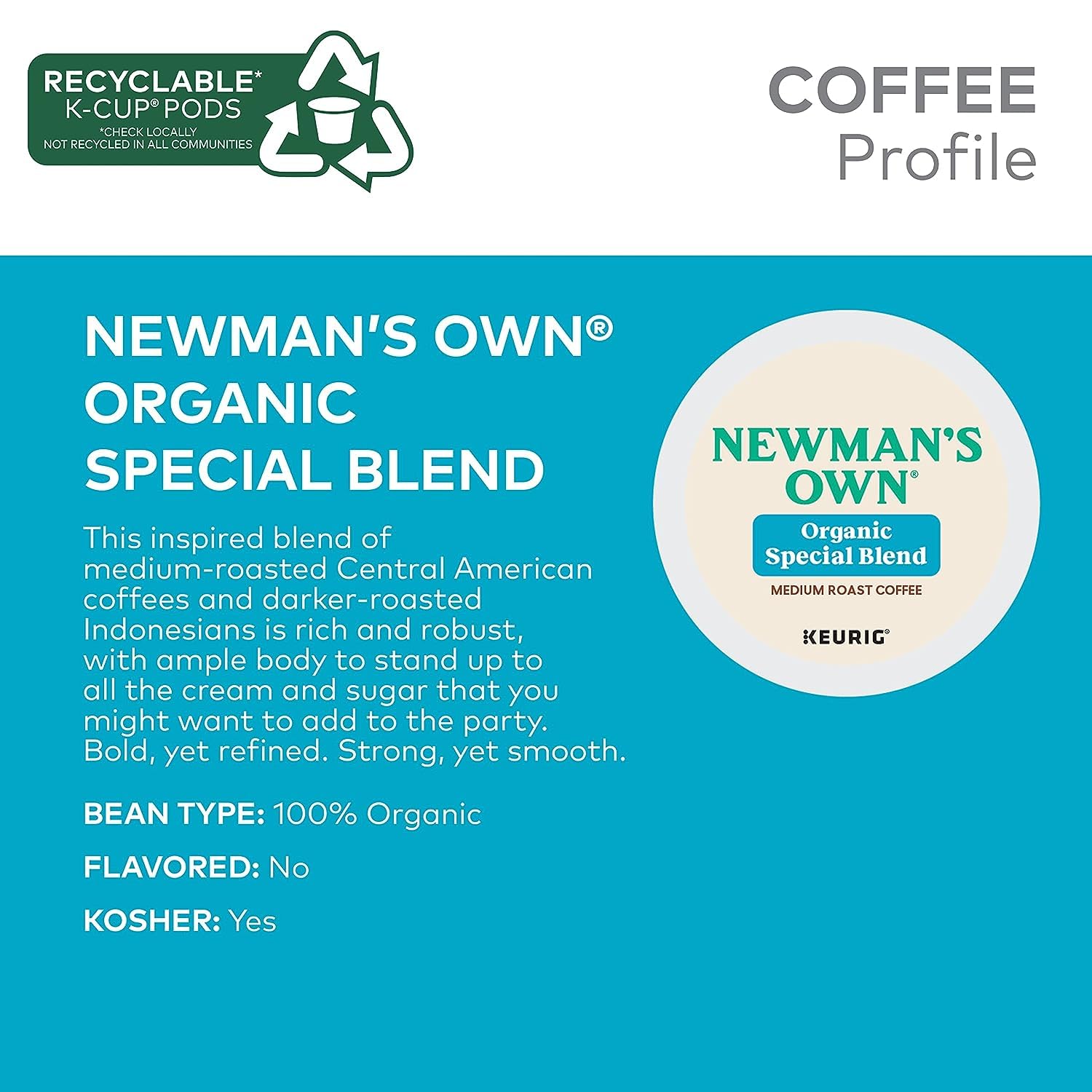 Newman's Own Special Blend Coffee K-Cups for Keurig Brewers - 160 Count (Packaging May Vary) | Premium Coffee Pods for Home & Office Use | Perfect for Morning Boost, Afternoon Pick-Me-Up & Entertaining Guests