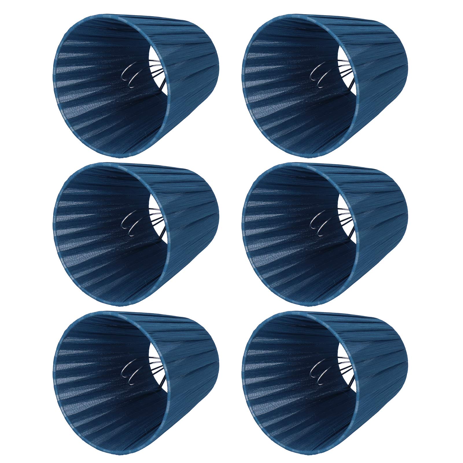 Modern Clip-On Lamp Shades 3.5/5.1/5.5 Inch - Exquisite Blue Lampshades for Chandelier & Wall Lights - Compatible with Small Size A/B/C/F/P Bulbs - Perfect for Bedroom, Living Room & Dining Room Lighting Decor