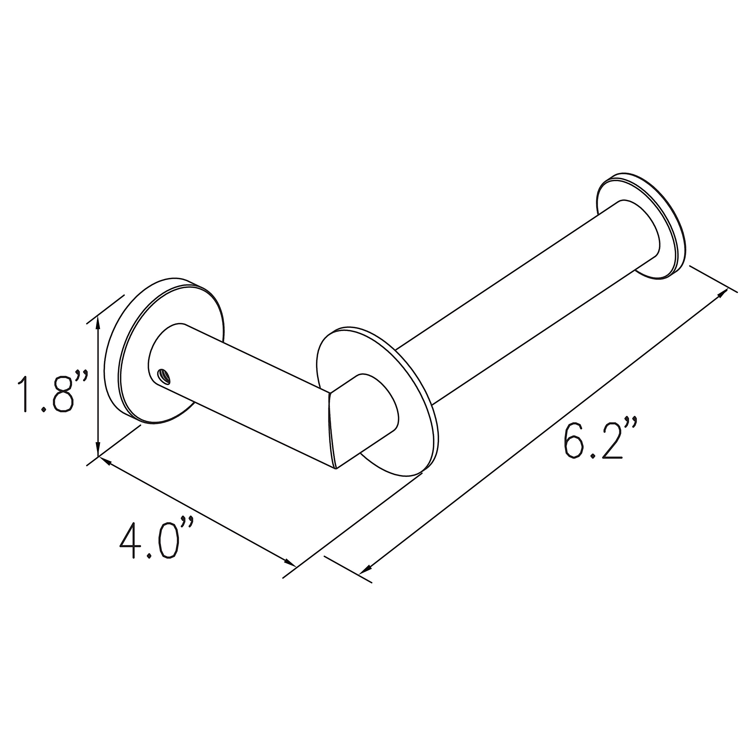 Kubic Single-Post Toilet Paper Holder - Polished Nickel Finish, Modern Bathroom Tissue Roll Stand for Home & Commercial Use