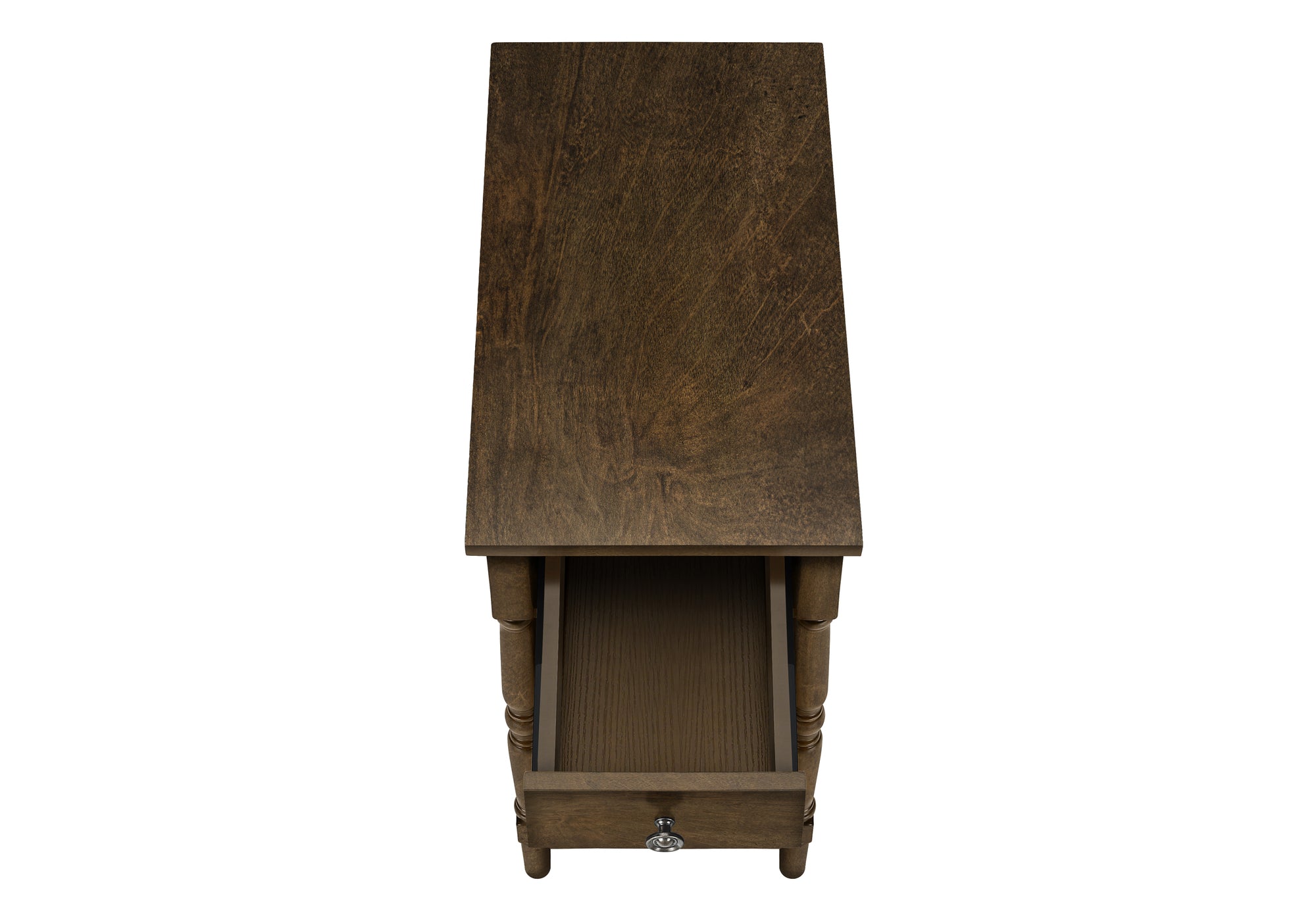 2 Tier Brown Veneer Accent Table with Storage Drawer - Traditional End Table for Bedroom, Living Room, or Office - Perfect for Small Spaces, Home Decor, and Extra Storage