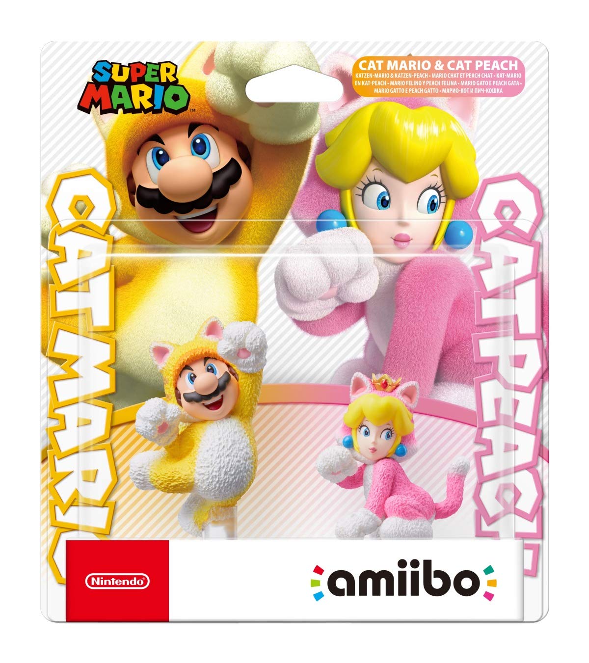 Super Mario amiibo - Cat Mario & Cat Peach Collectible Figures | Official Nintendo US Version | Perfect for Gaming, Display & Nintendo Switch Accessories