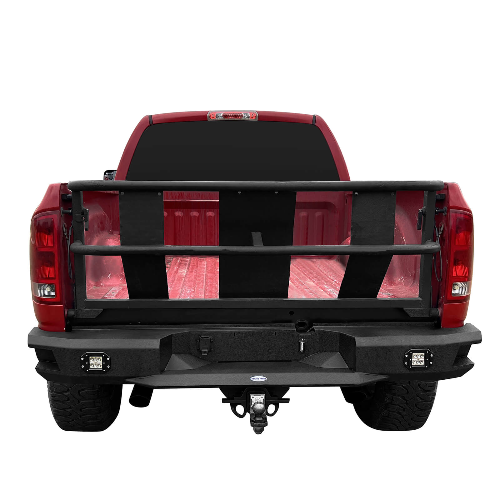 HookeRoad Heavy Duty Steel Rear Bumper Replacement for 2003-2009 Dodge Ram 2500/3500 Pickup Trucks - Off-Road Protection & Towing Accessory for Adventure & Work Trucks
