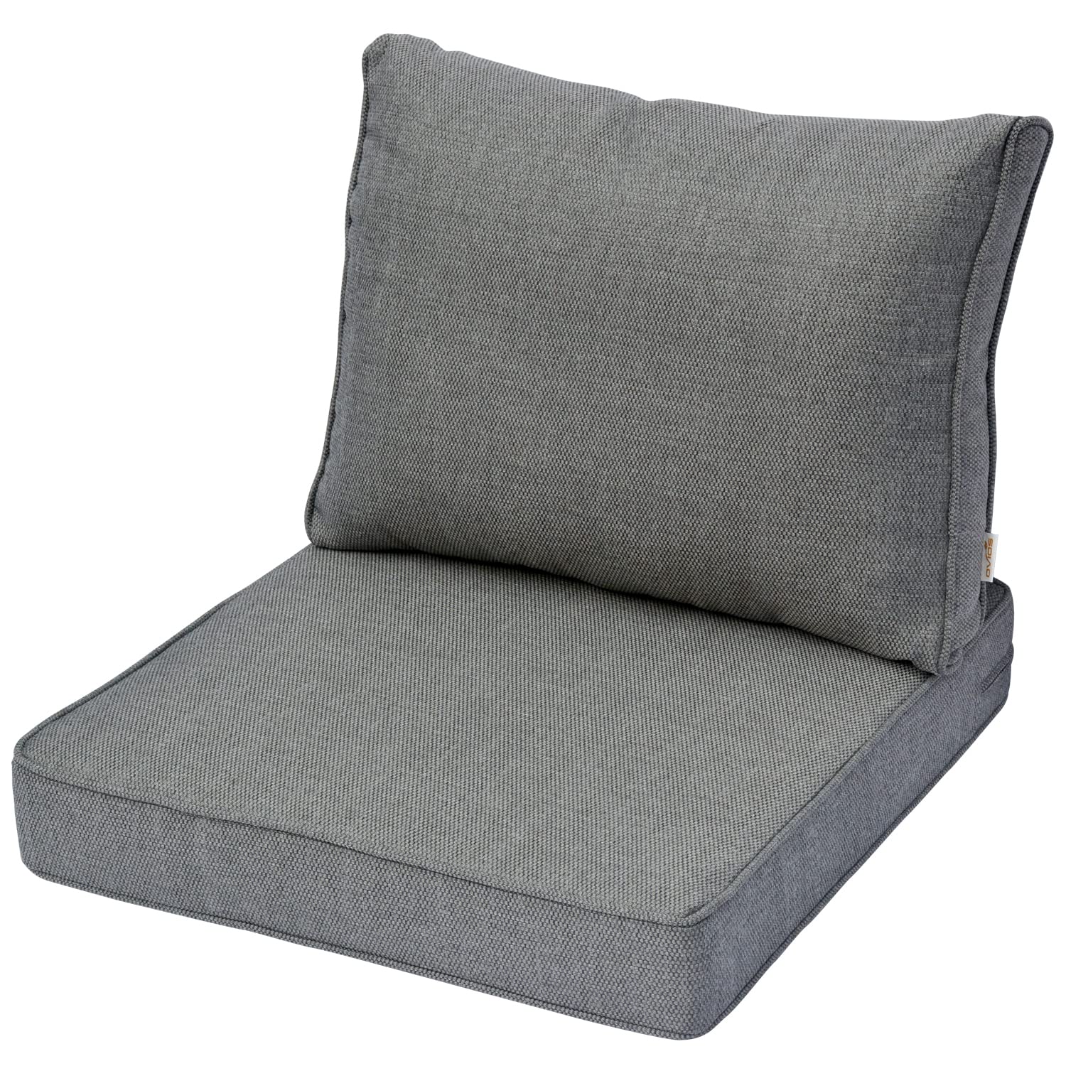 HOOOWOOO 24x24x4 Inch Thick Outdoor Chair Cushions Set - Weather Resistant Olefin Fabric with Zipper - Dark Gray Patio Seat Cushions for Loveseat, Sofa & Garden Furniture - Perfect for Backyard, Deck, Poolside & Outdoor Relaxation