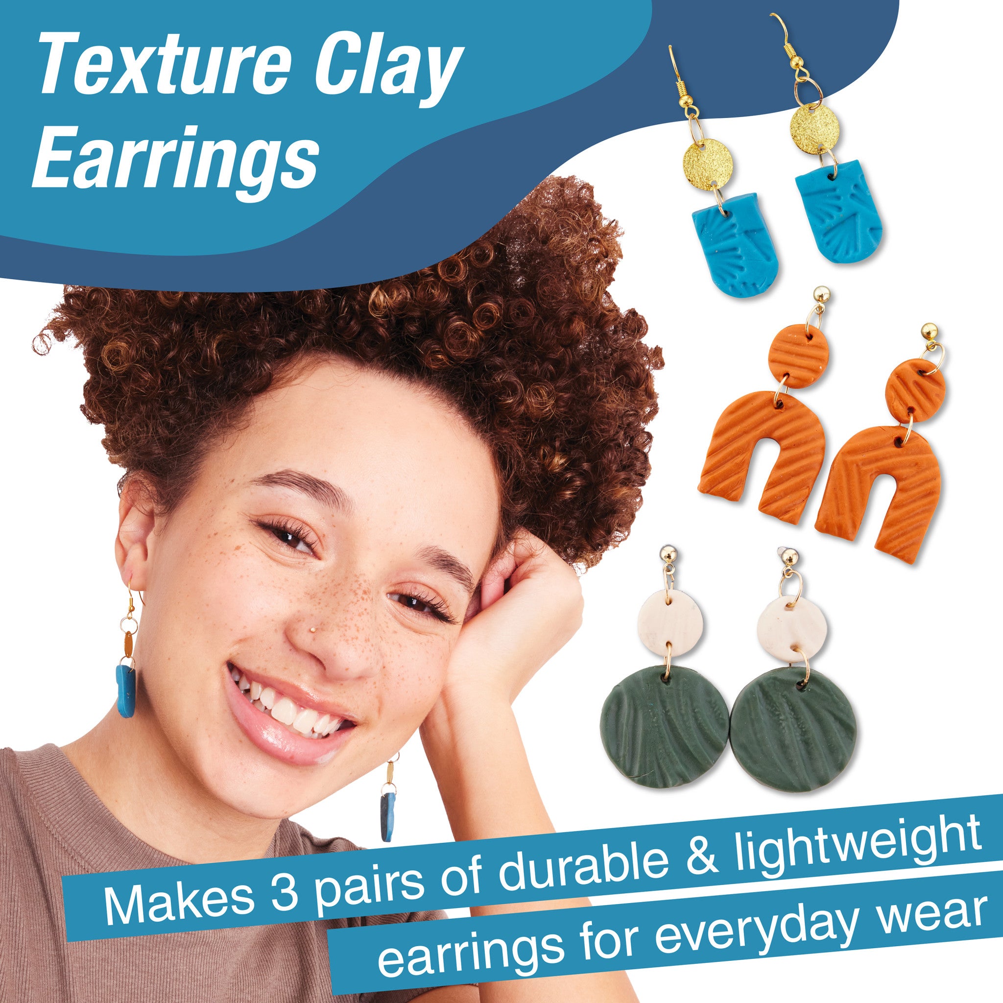 Handmade Texture Clay Earrings for Women - Boho Chic Dangle Earrings #770423 | Perfect for Casual Wear, Parties & Gifts