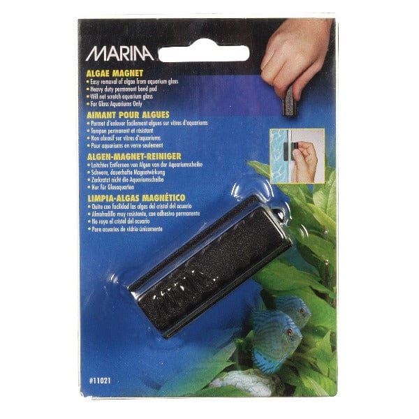 Premium Marina Aquarium Algae Glass Magnet Cleaner - Strong Magnetic Scrubber for Fish Tank Cleaning - Perfect for Freshwater & Saltwater Aquariums, Glass or Acrylic Tanks - Easy Algae Removal Tool for Home or Office Aquariums