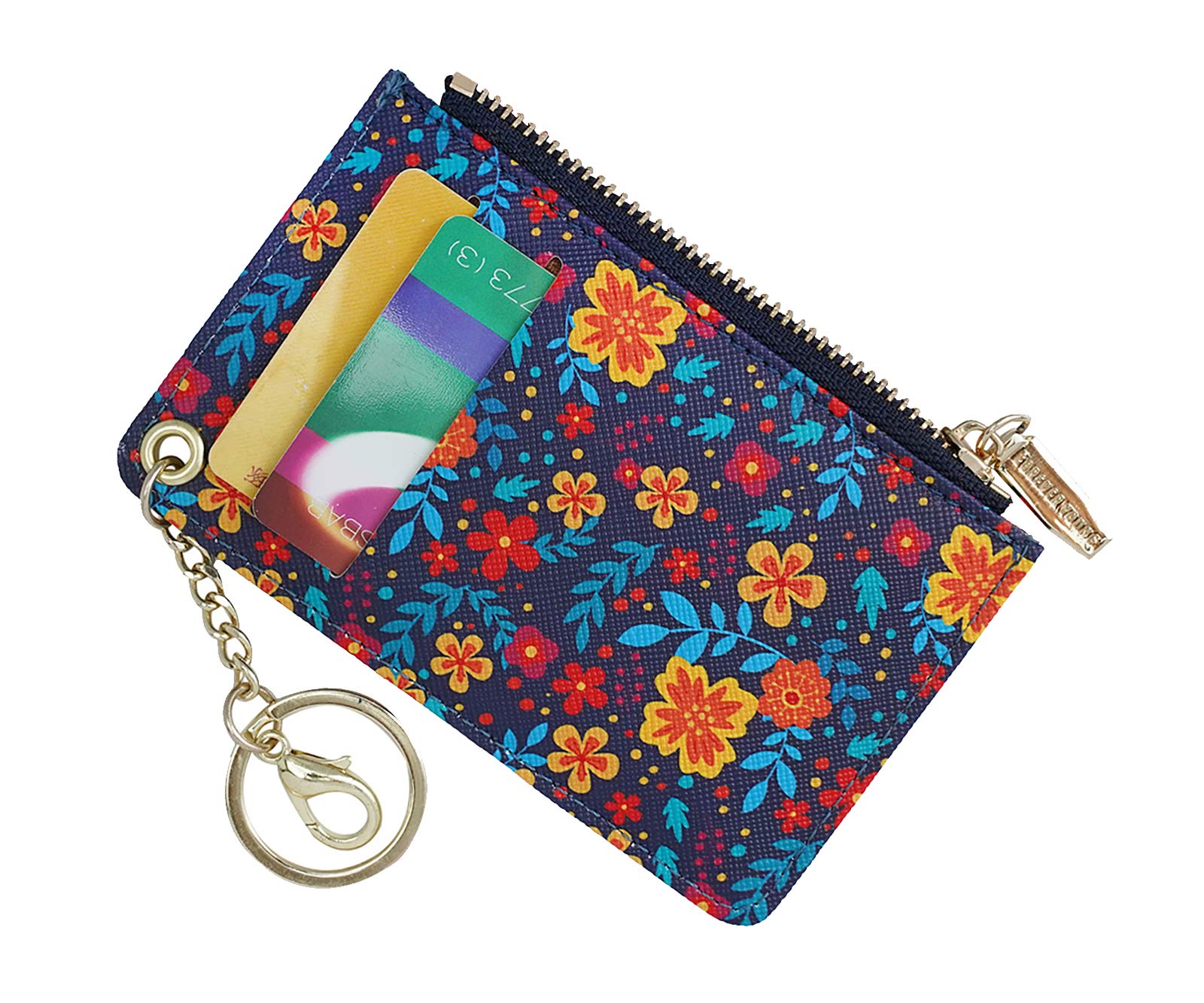 Slim Leather Card Holder Wallet for Women - RFID Blocking Small Purse with Keychain & Coin Pocket | Perfect for Travel, Everyday Use & Minimalist Lifestyle