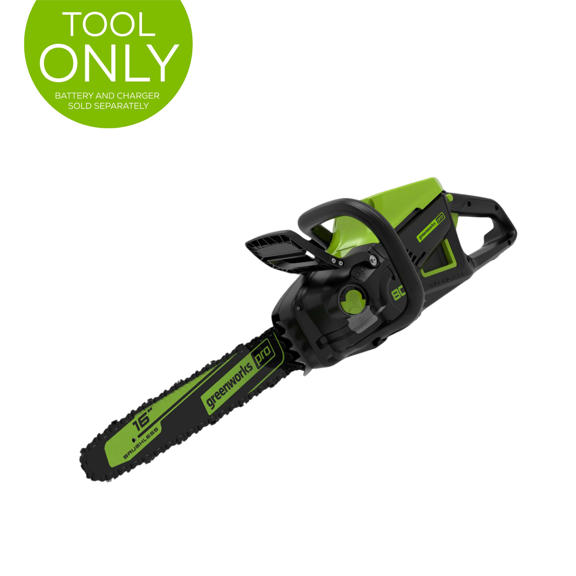 80V 16-Inch 2.0kW Cordless Battery Chainsaw (Tool Only) - Powerful Electric Chainsaw for Tree Cutting, Wood Chopping & Yard Maintenance