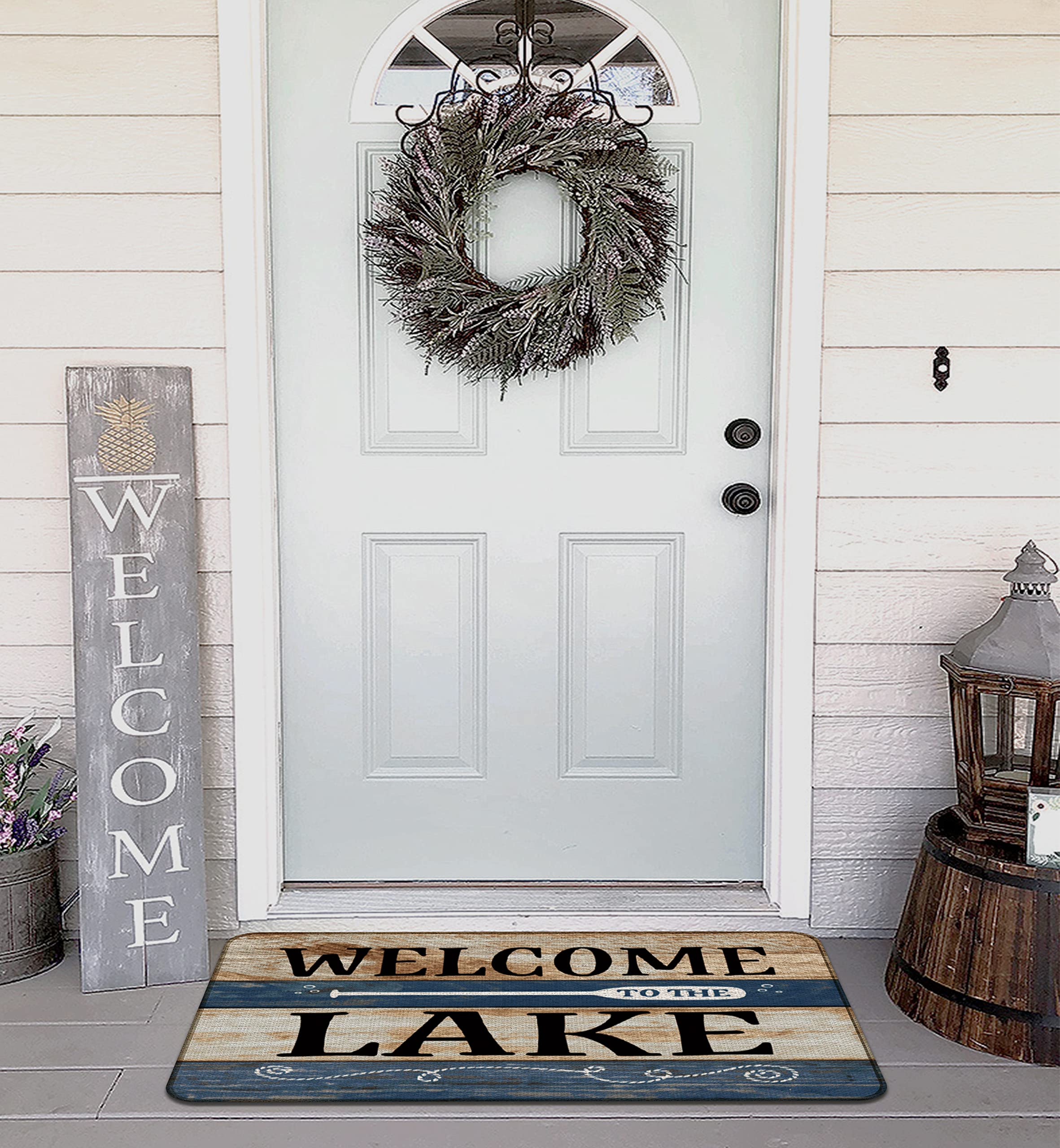 Lake House Door Mat - Non-Slip 17x30 Outdoor Welcome Mat, Durable Lake Themed Decor for Home Entryway | Perfect for Lakefront Cabins, Porches & Vacation Homes