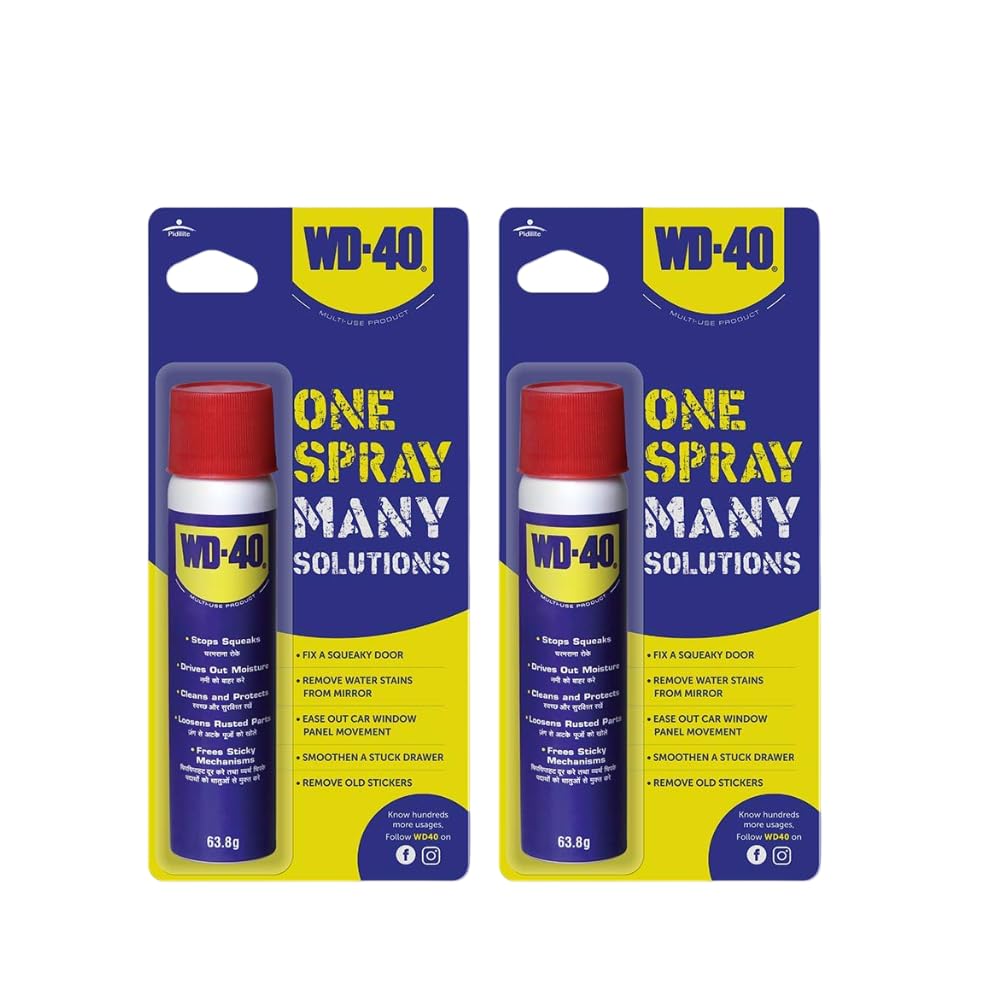 WD-40 Multipurpose Spray - Rust Remover, Lubricant & Cleaner for Home, DIY & Workshop (Pack of 2)