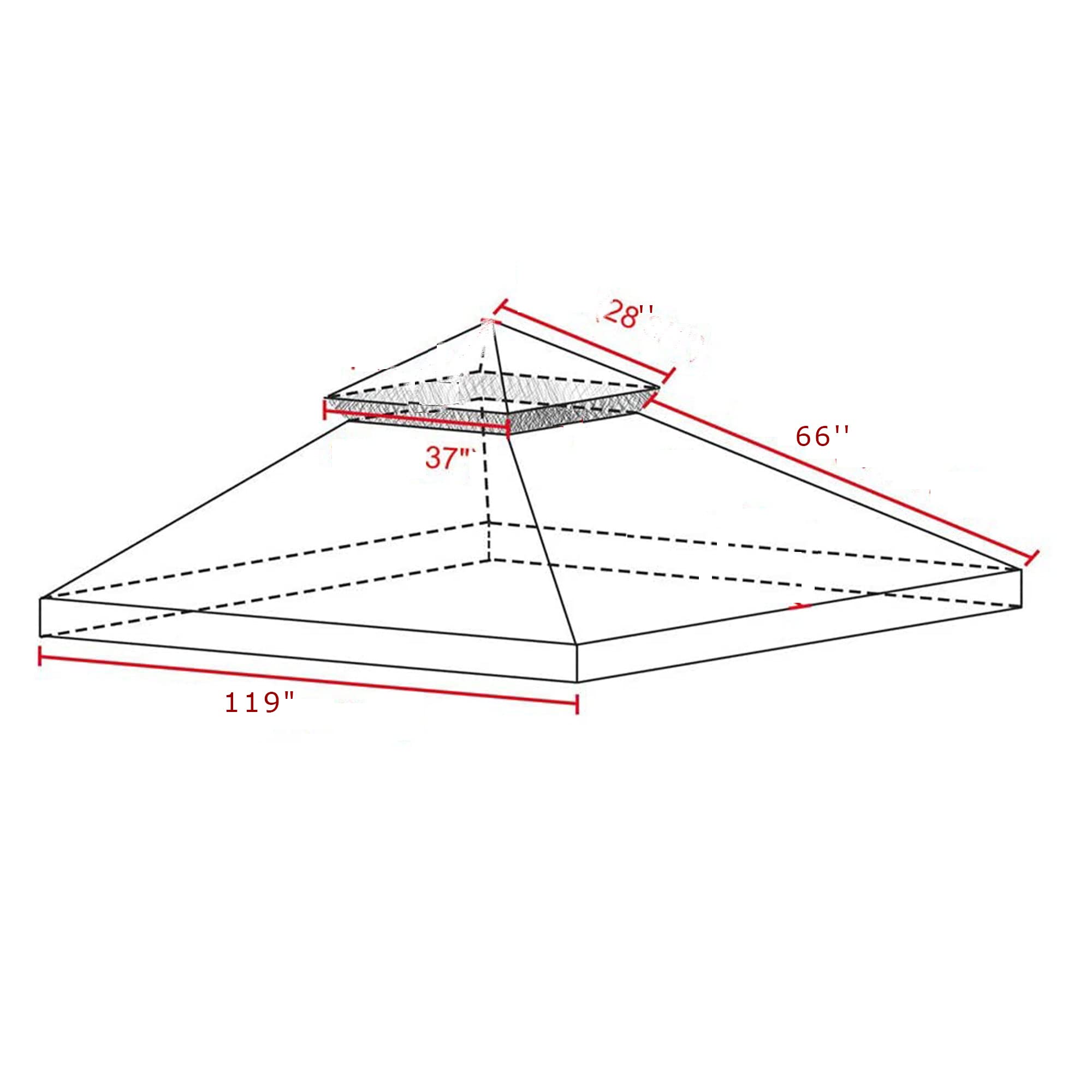 10'x10' Replacement Canopy Top for Dual Tier Gazebo - Taupe Color Outdoor Tent Cover | Perfect for Patio, Backyard, Garden & Camping Shelter Protection