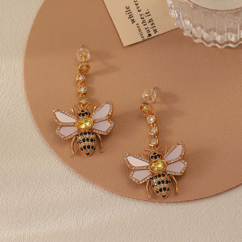 925 Sterling Silver Bee Earrings for Women - Dainty Floral Jewelry Gift (DMS342) | Perfect for Everyday Wear, Parties & Special Occasions