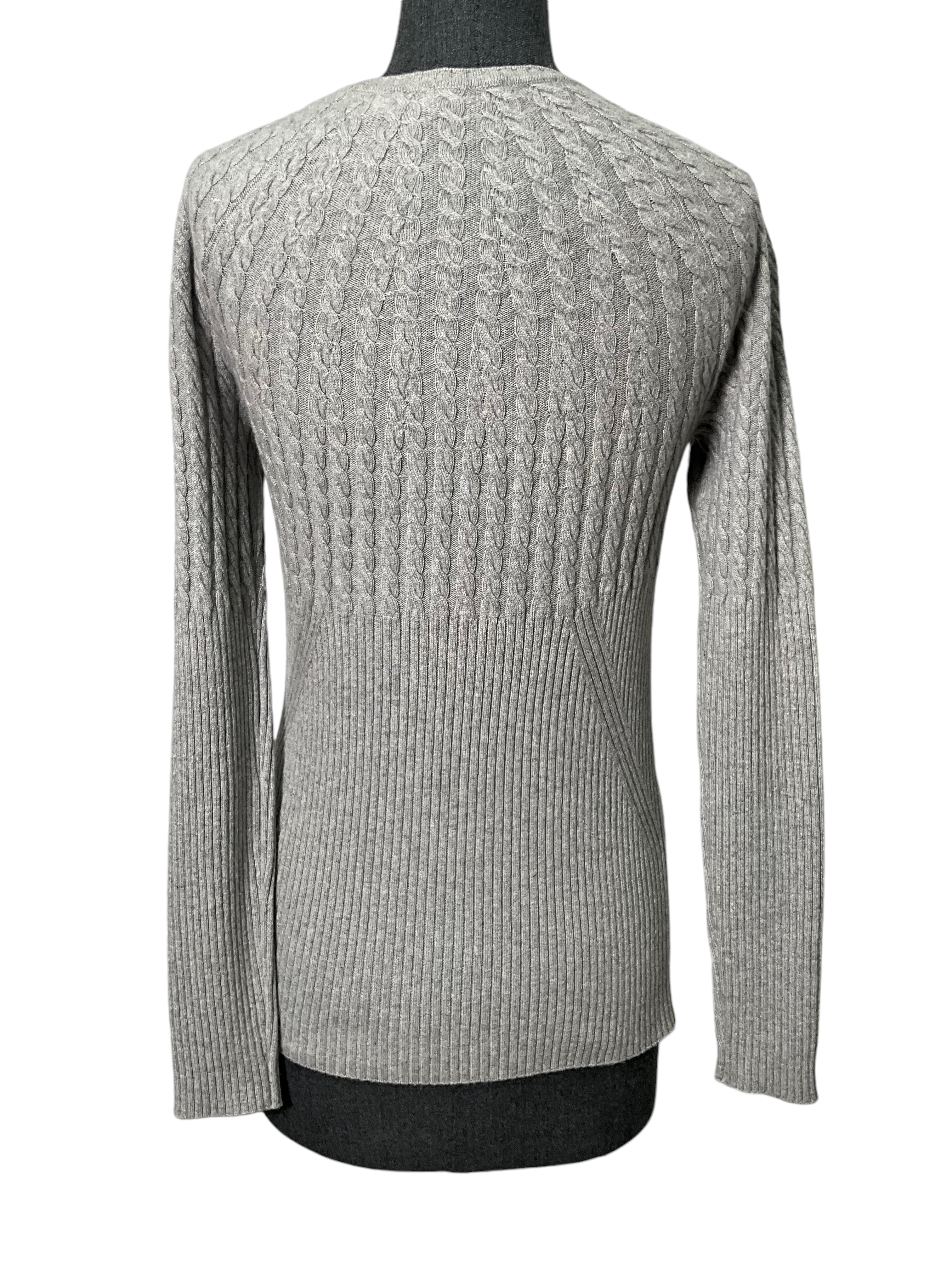 LORO PIANA Women's Cable Knit Cashmere Sweater - Half Ribbed Design, Size S - Soft & Luxurious for Winter Fashion & Casual Outings