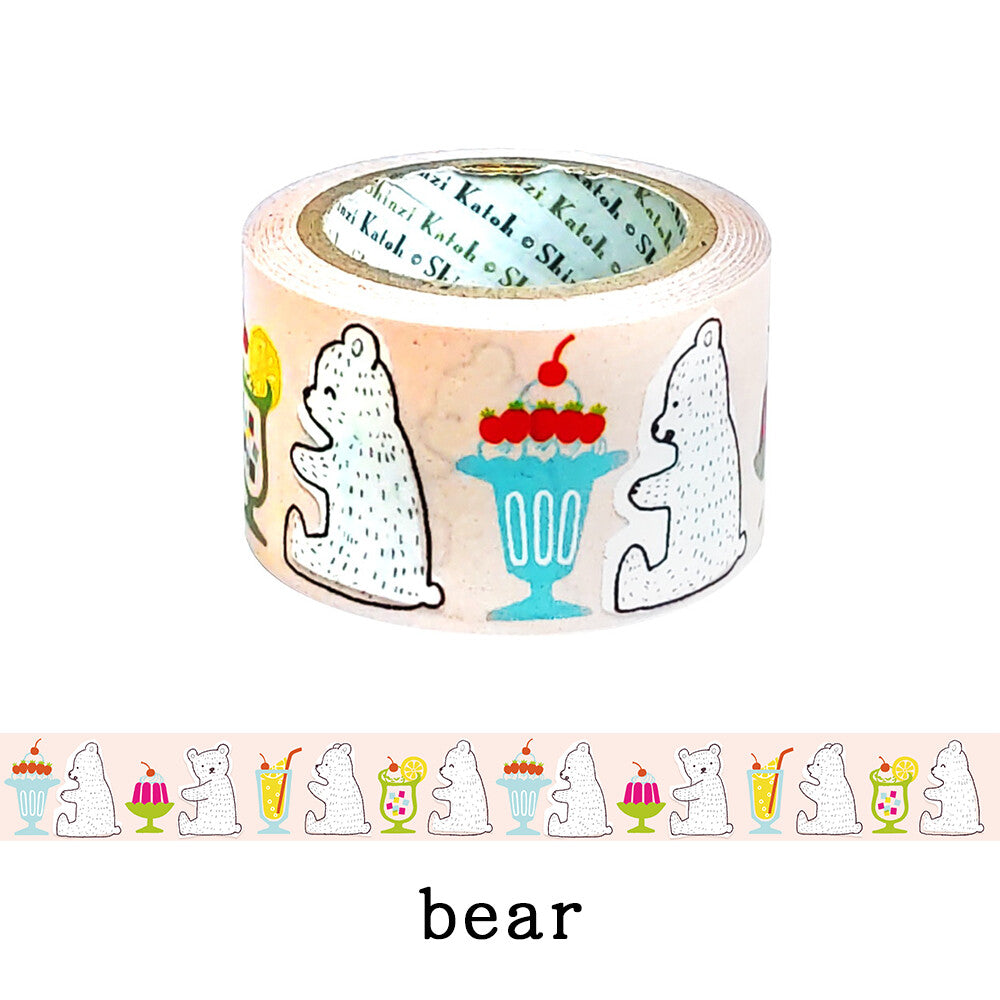Bear Bear Sweets Kraft Tape - 1.5 Inch Wide Decorative Washi Tape for Scrapbooking, Gift Wrapping, Journaling & DIY Crafts - Adhesive Paper Tape for Home, Office & School Projects