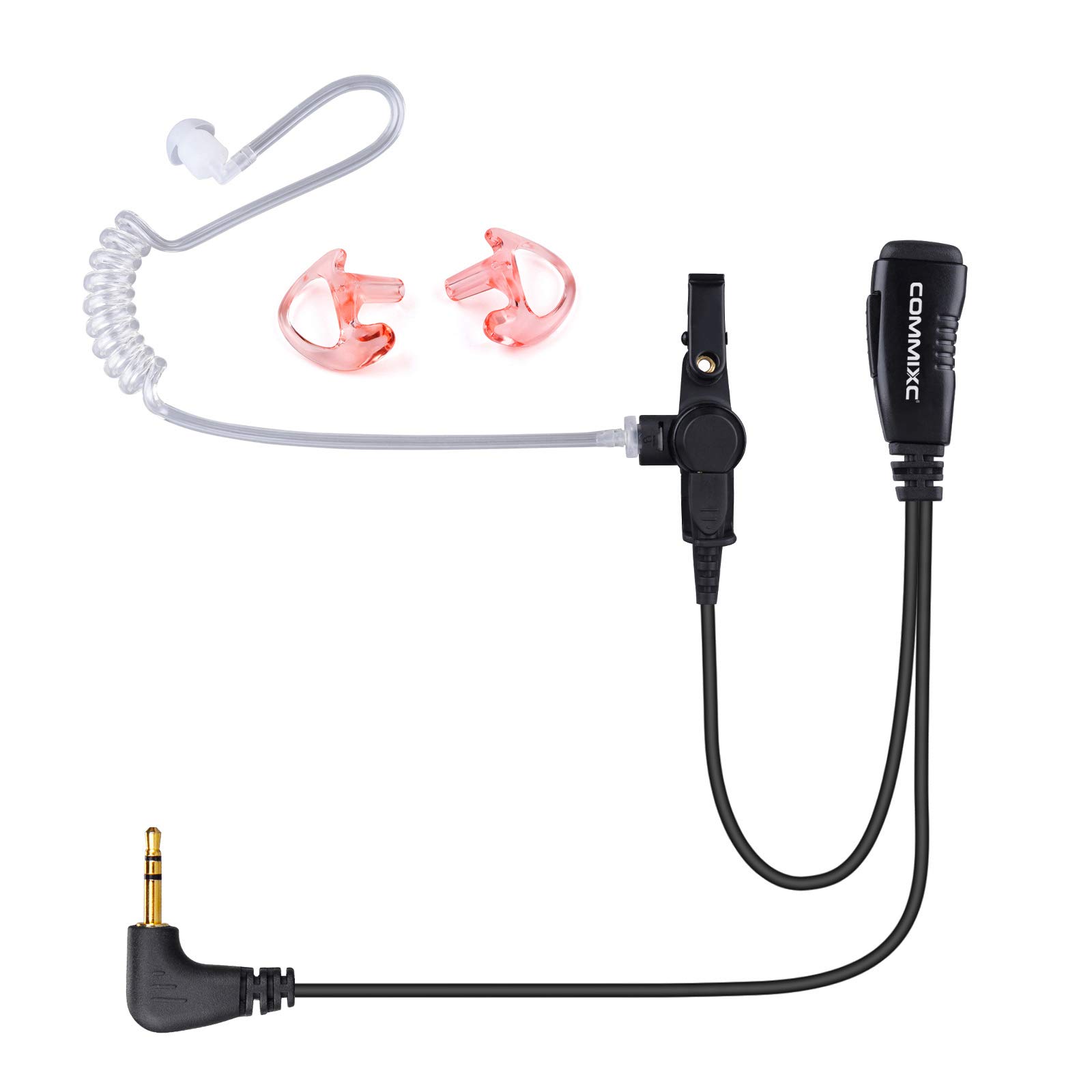 COMMIXC Covert Walkie Talkie Earpiece - 2.5mm 1-Pin Air Acoustic Tube Headset with PTT Mic for Motorola Talkabout Radios | Discreet Communication for Security, Event Staff & Outdoor Adventures