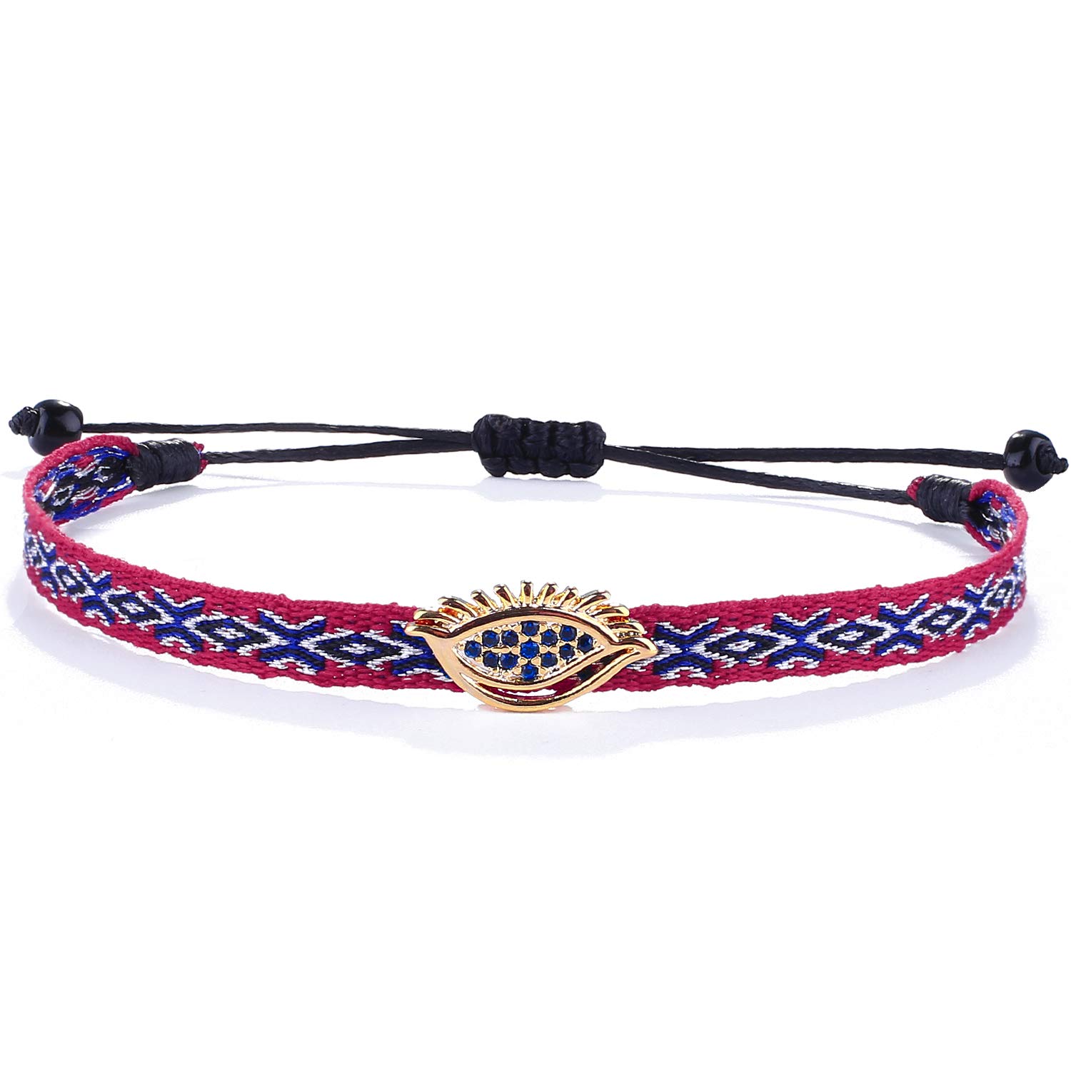 KELITCH Women's Adjustable Friendship Bracelets with Star Charm - Colorful Silk Rope Stackable Bracelets for Best Friends, Sister Gifts, and Everyday Boho Fashion Accessories