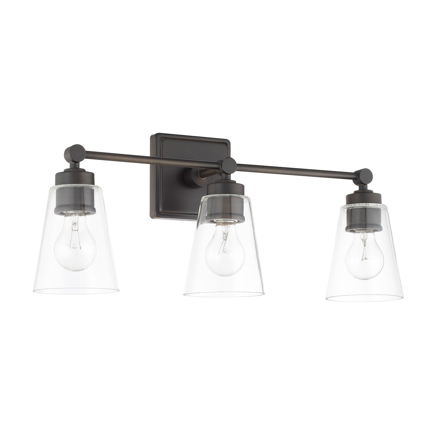 Josey Vanity Light - Modern Bathroom Wall Sconce with Clear Glass Shades, 3-Light Fixture for Bedroom & Dressing Room, Perfect for Makeup Vanity and Mirror Lighting