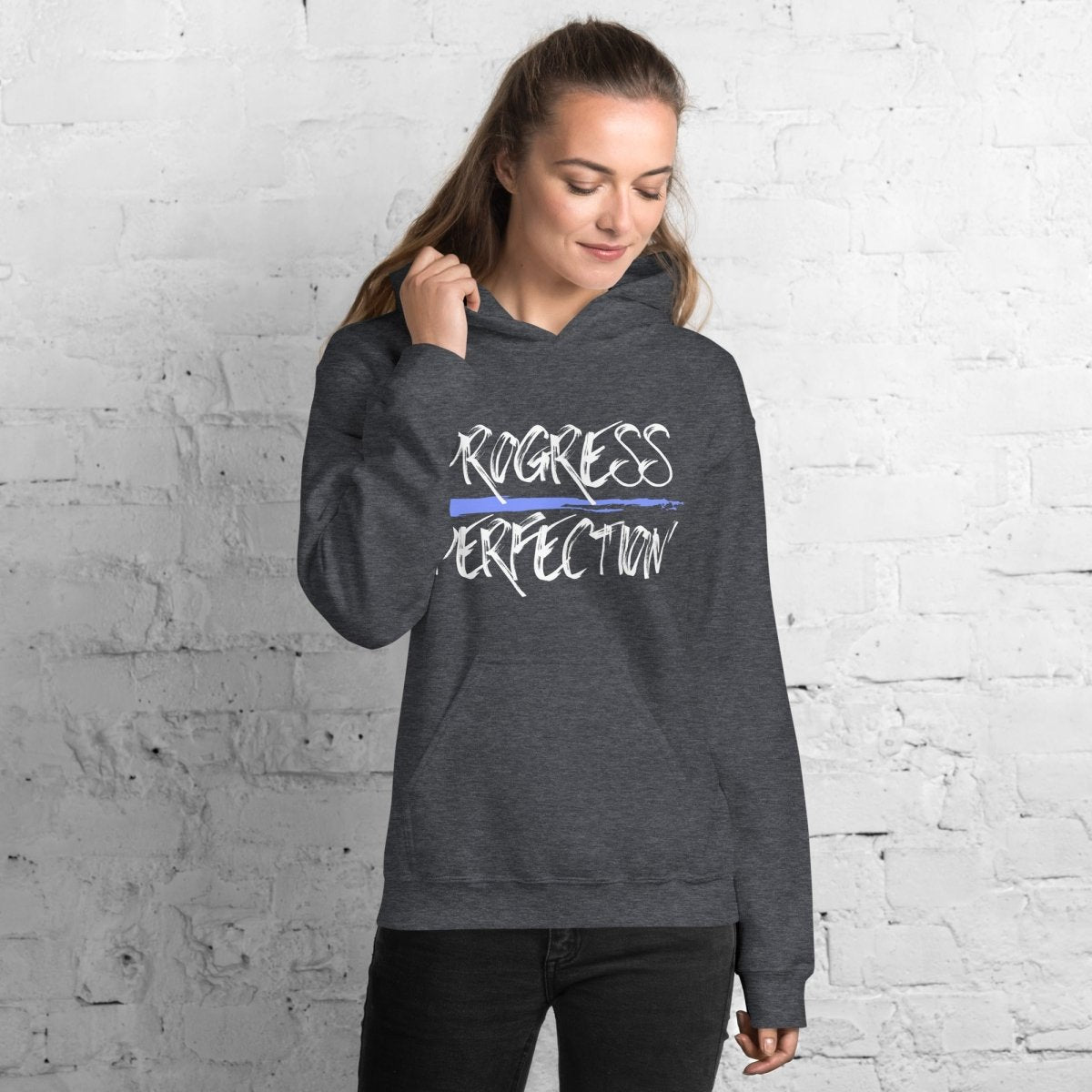 Progress Over Perfection Unisex Hoodie - Soft Cotton Pullover Sweatshirt for Men & Women | Perfect for Casual Wear, Gym, and Outdoor Activities