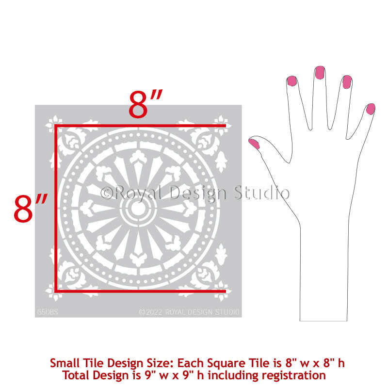 Delicate Tile Stencil - Reusable DIY Wall & Floor Stenciling Kit for Home Decor, Bathroom & Kitchen Renovation | Perfect for Creating Custom Patterns on Ceramic, Porcelain & Concrete Tiles