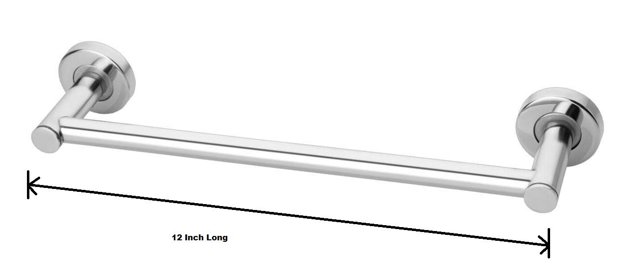 iSTAR 12 Inch Stainless Steel Towel Bar - Wall Mounted Bathroom Towel Rod Holder & Kitchen Hand Towel Rail - Durable & Rustproof for Bathroom, Kitchen, Laundry Room & Washroom