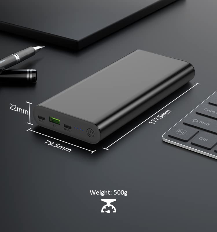 SunJack 100W 25600mAh Power Bank - Portable Laptop Charger with Quick Charge 3.0, Dual USB-C & USB 3.0 Ports, E-Marker Cable - Fast Charging for MacBook, iPhone, iPad, Samsung Galaxy - Perfect for Travel, Camping & Emergency Power Backup