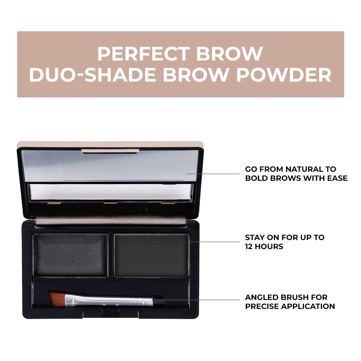 MATT LOOK Perfect Brow Duo-Shade Brow Powder - Waterproof Eyebrow Filler with Brush - Long Lasting, Sweatproof - Multicolor 01 - Natural Looking Brows for Everyday Makeup & Special Occasions