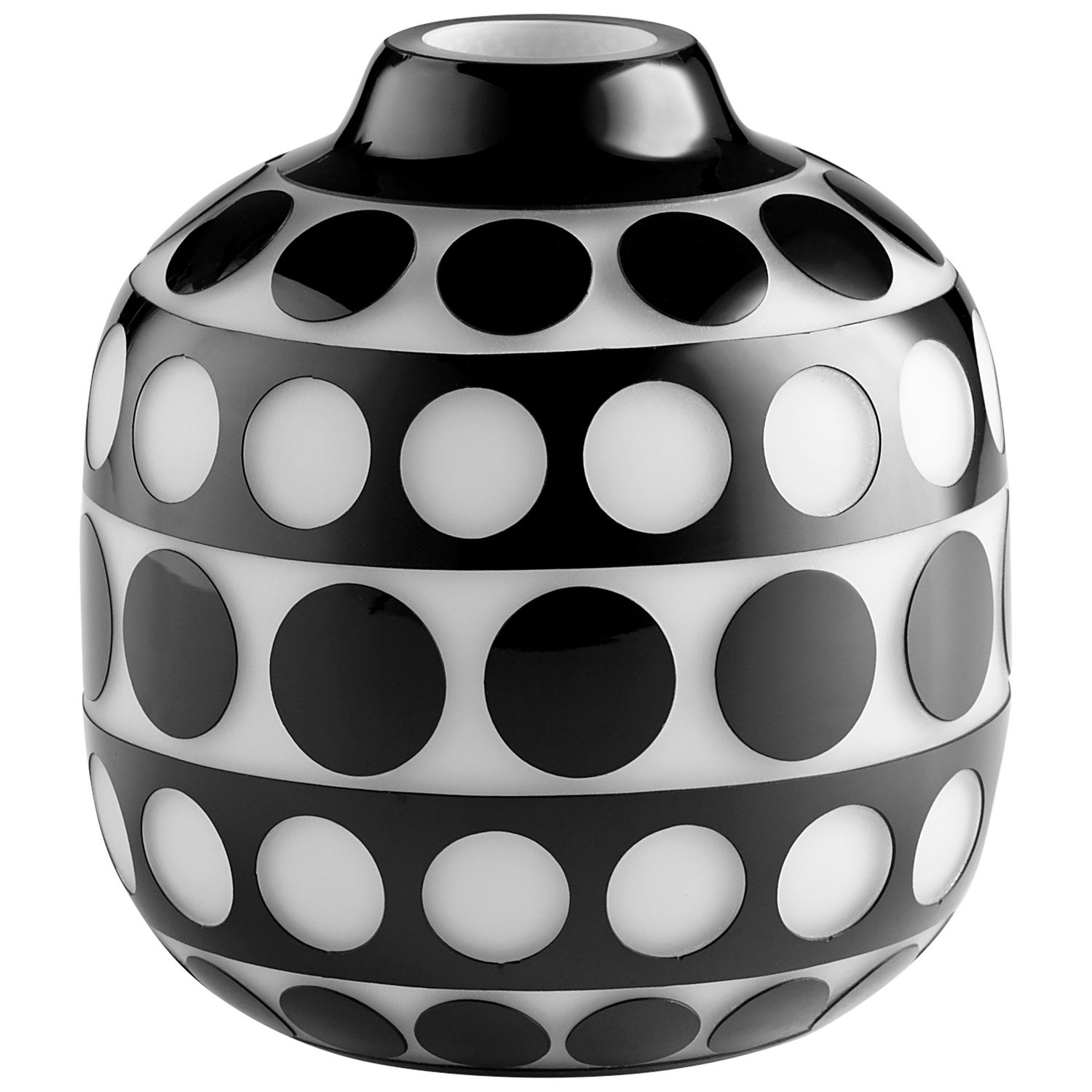 Cyan Design 11087 Petroglyph Vase - Black and White Ceramic Home Decor - Small Decorative Vase for Living Room, Bedroom, or Office Desk