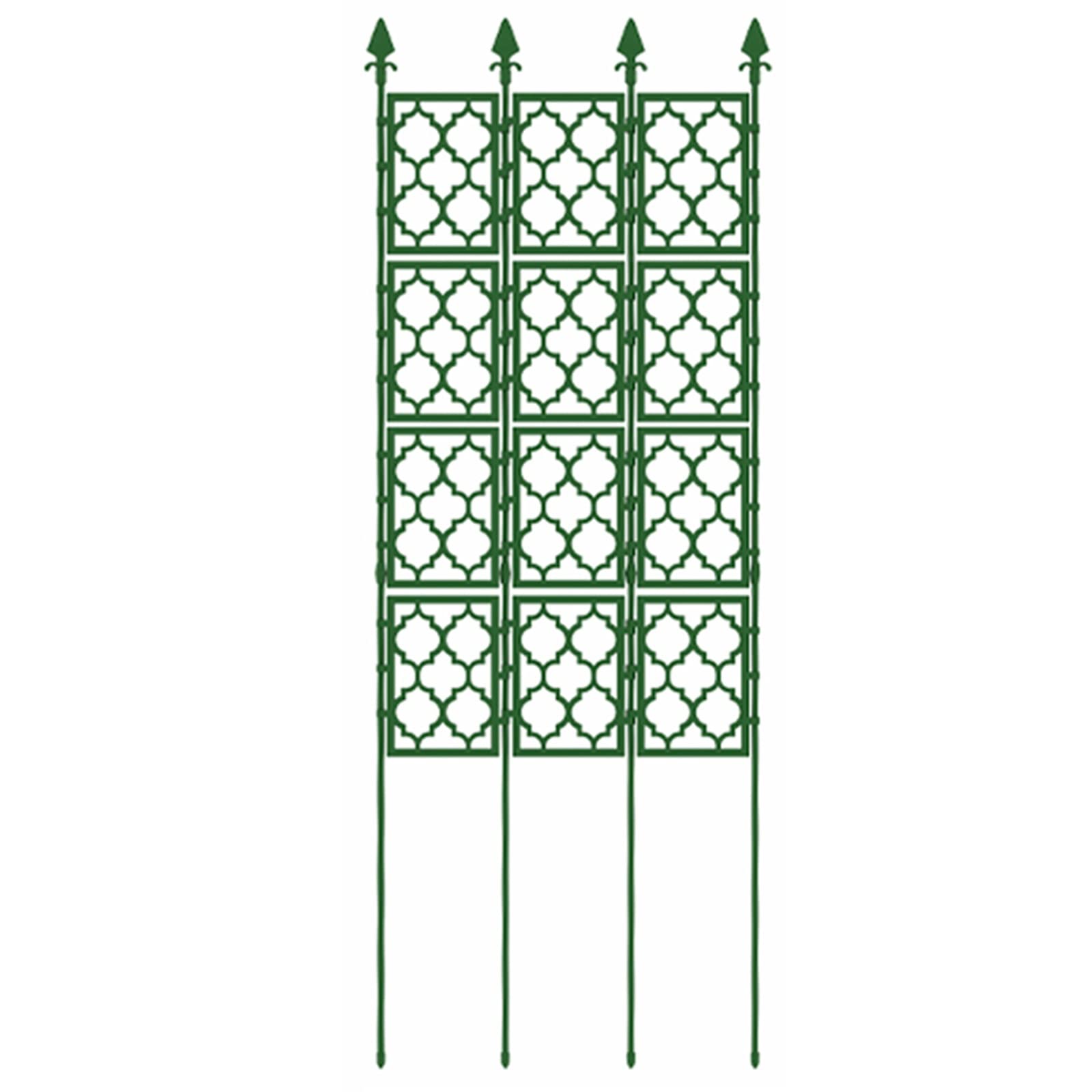 Green Metal Flower Trellis Stand - 85x190cm (33.5x75in) Detachable Plant Support Frame for Climbing Plants | Garden Vine Support for Roses, Clematis & Honeysuckle | Outdoor & Indoor Plant Climbing Rack