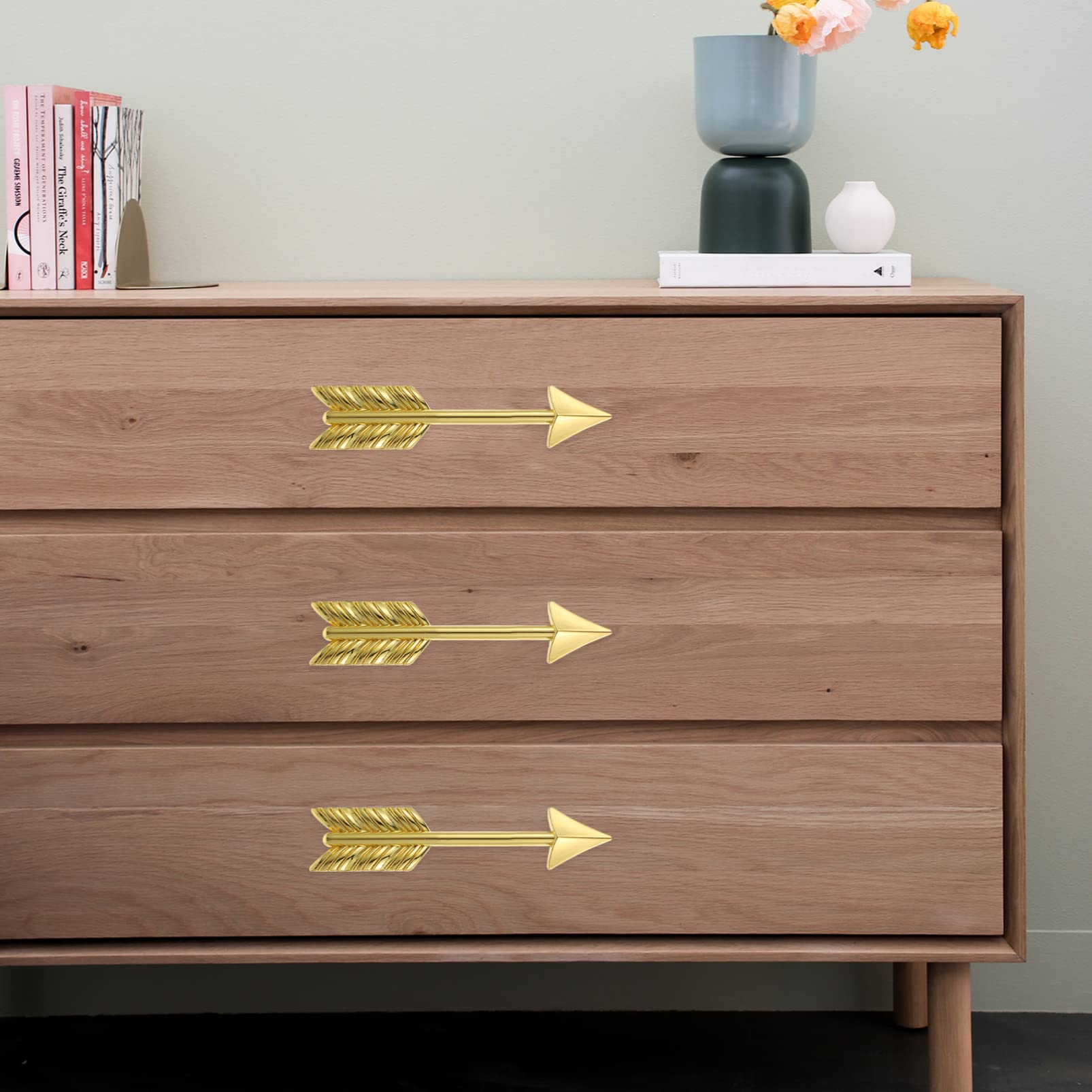 4-Pack Arrow Drawer Handles - Cabinet & Wardrobe Pulls for Cupboards, Closet, Furniture Doors - Modern & Durable Hardware for Home & Office Storage Solutions