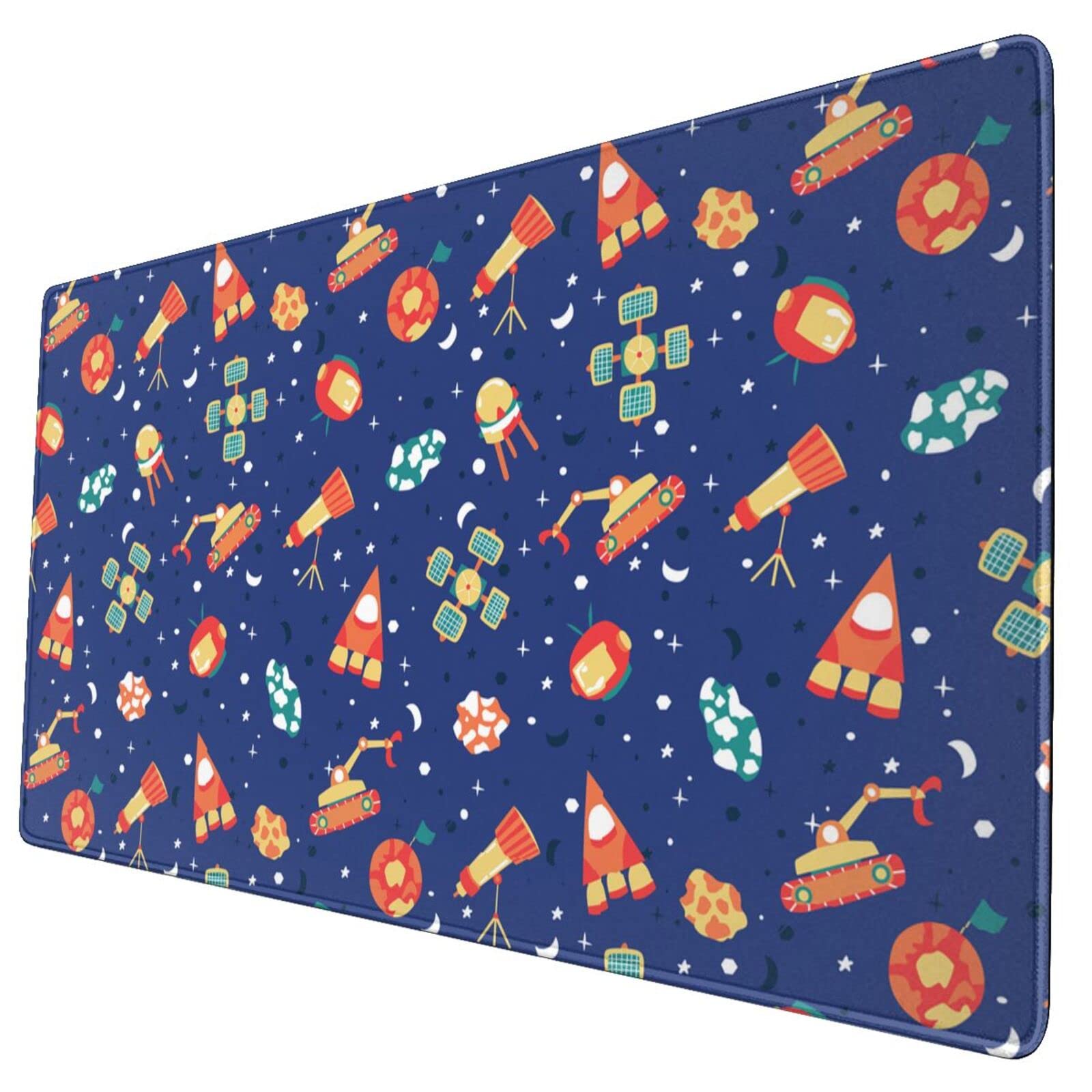 Large Gaming Mouse Pad with Space Planets Design - Extended XXL Desk Mat for Computer, Keyboard & Mouse - Perfect for Office Work, Gaming & Home Use