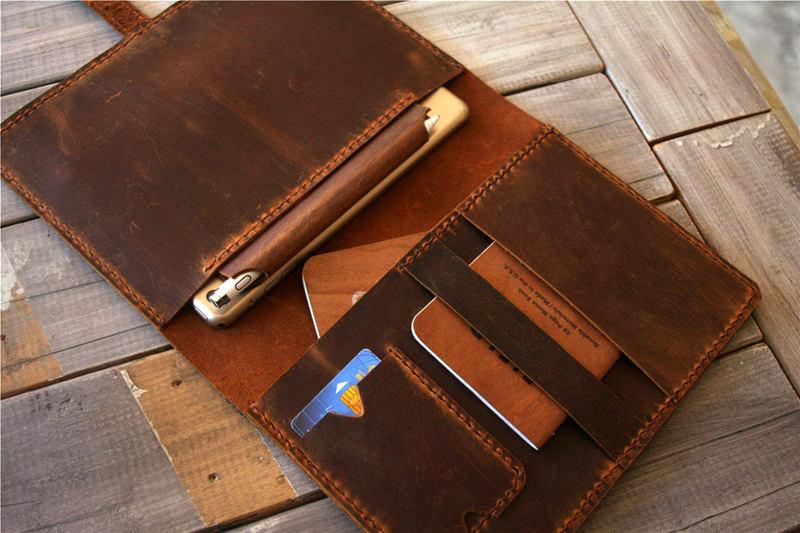 Premium Custom Leather Padfolio Folder - Personalized Business Portfolio Organizer for Professionals, Meetings & Office Use