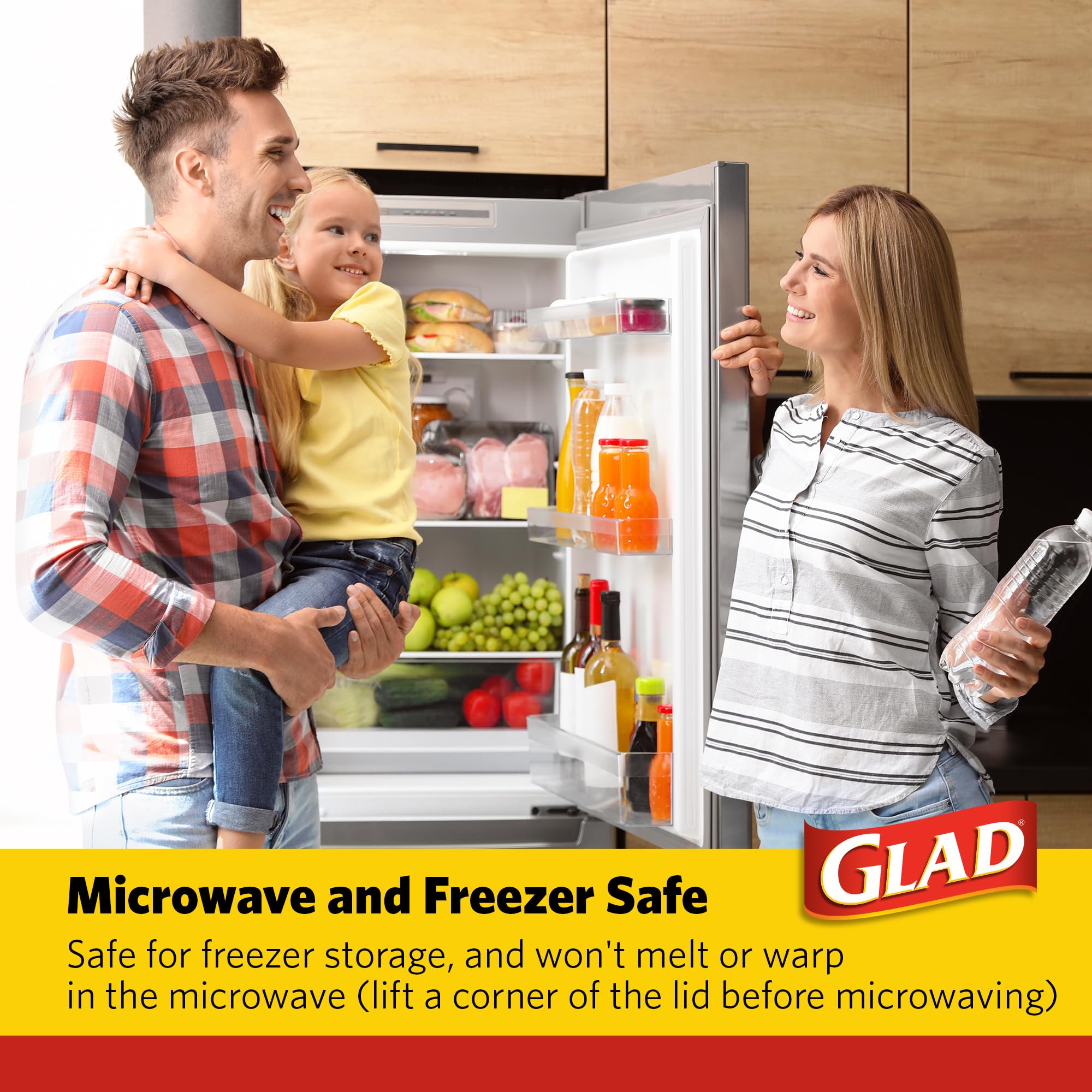 GladWare Summer Edition Food Storage Containers - 3 Pack Large Square 42oz BPA-Free Containers with Reversible Lids | Microwave, Freezer & Dishwasher Safe | Perfect for Meal Prep, Leftovers & Picnics